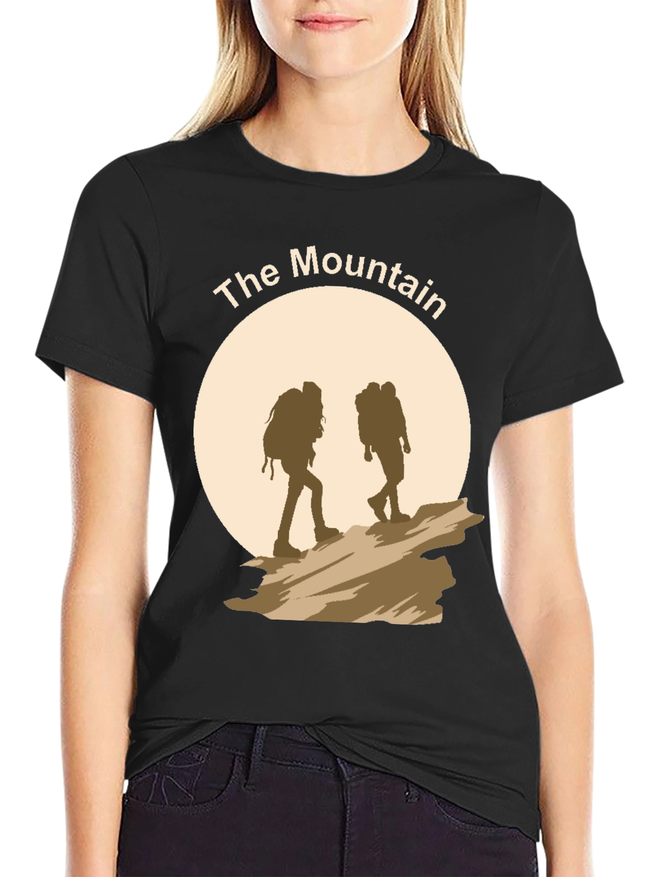 The Mountain Black T-Shirt - Hiking Adventure