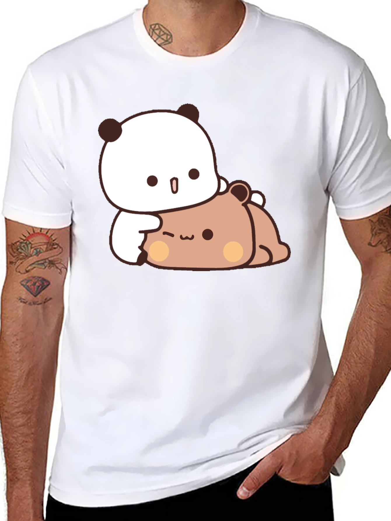 Cute Panda Hug T-Shirt - Soft & Stylish