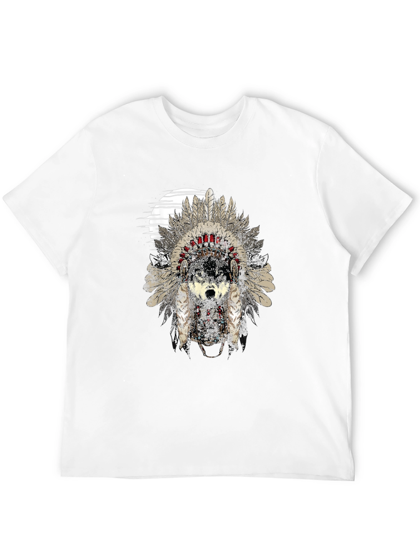 Wolf Headdress Graphic Print T-Shirt