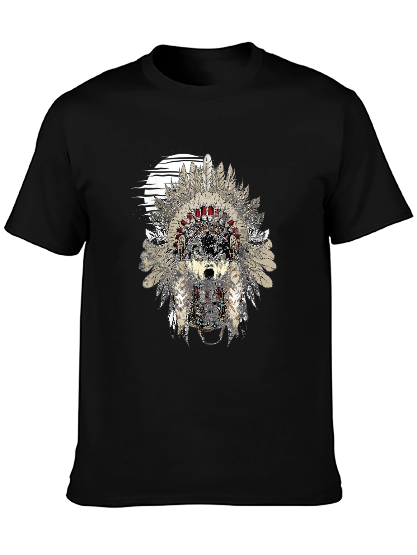Wolf Headdress Graphic Print T-Shirt