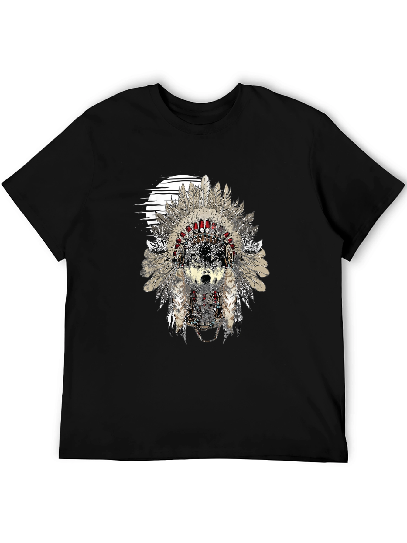 Wolf Headdress Graphic Print T-Shirt