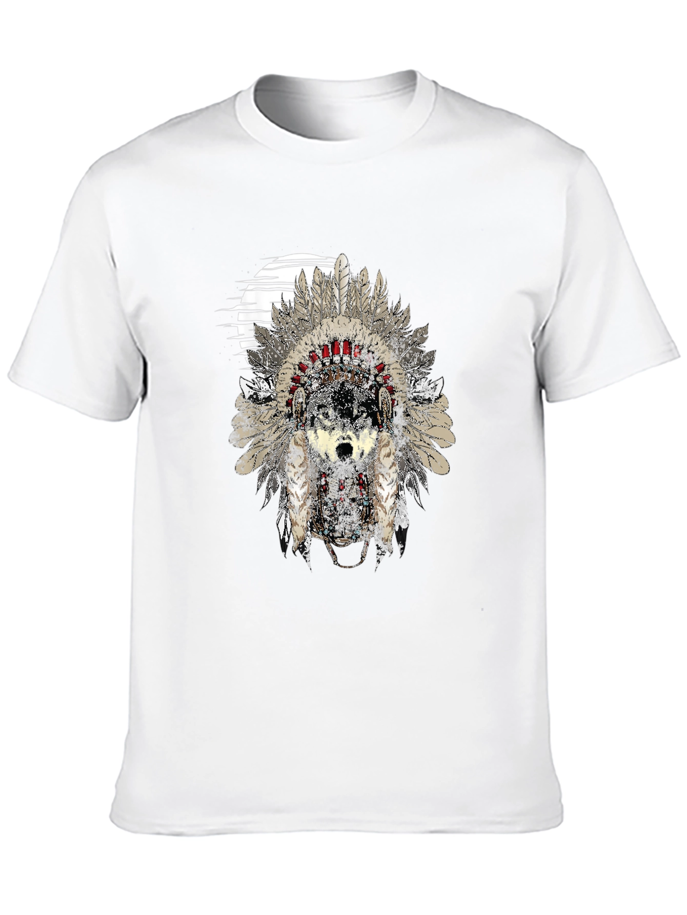 Wolf Headdress Graphic Print T-Shirt