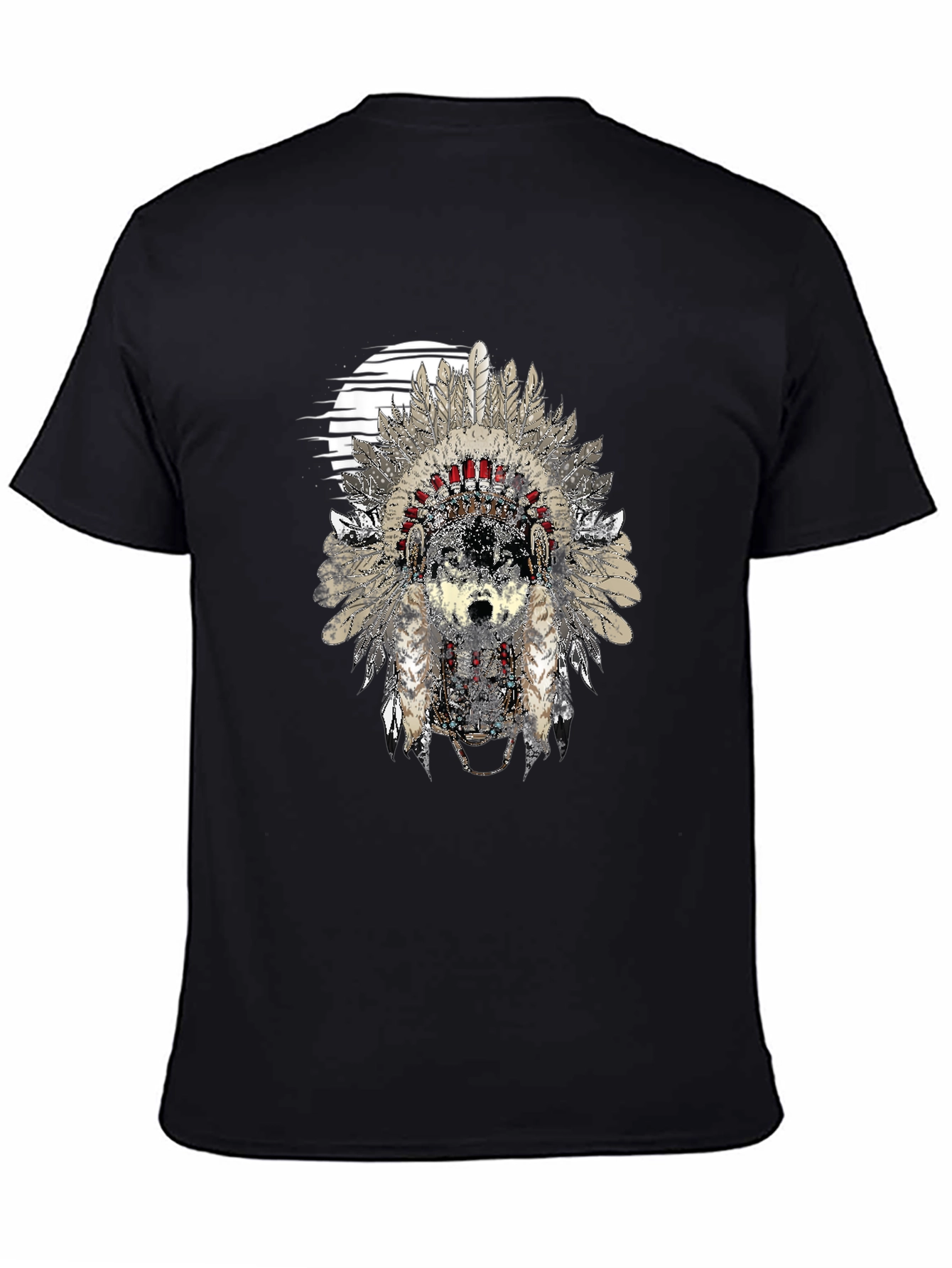 Wolf Headdress Graphic Print T-Shirt