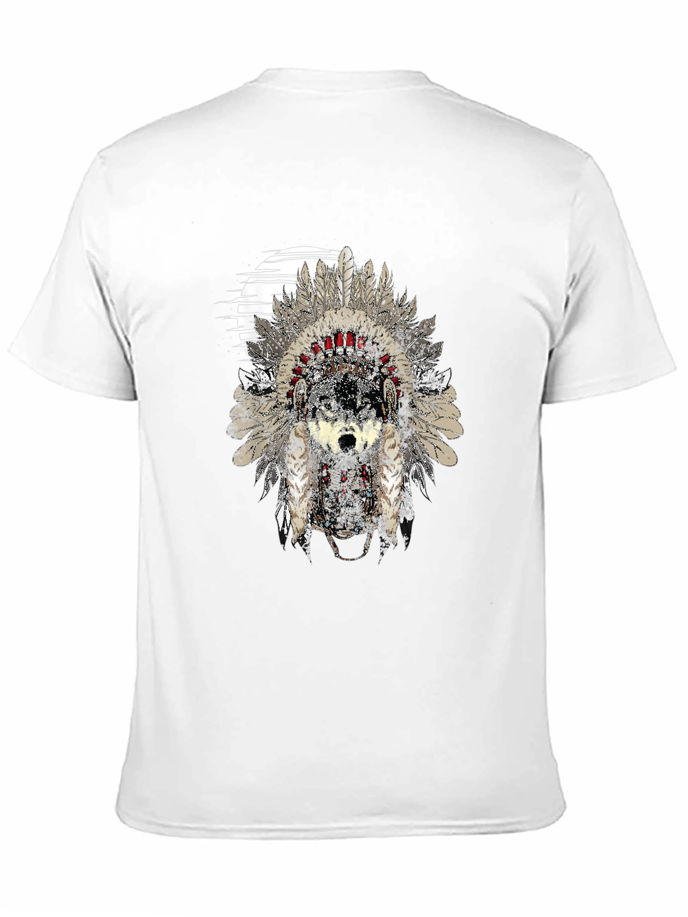 Wolf Headdress Graphic Print T-Shirt