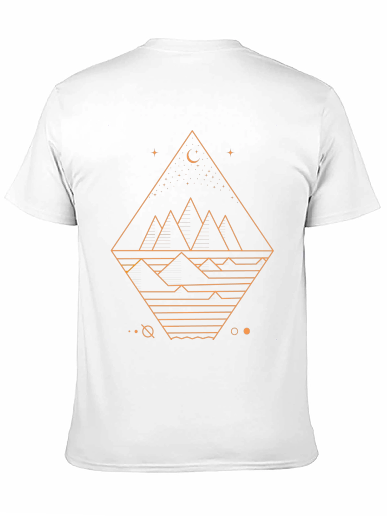 Geometric Mountain Design Black T-Shirt
