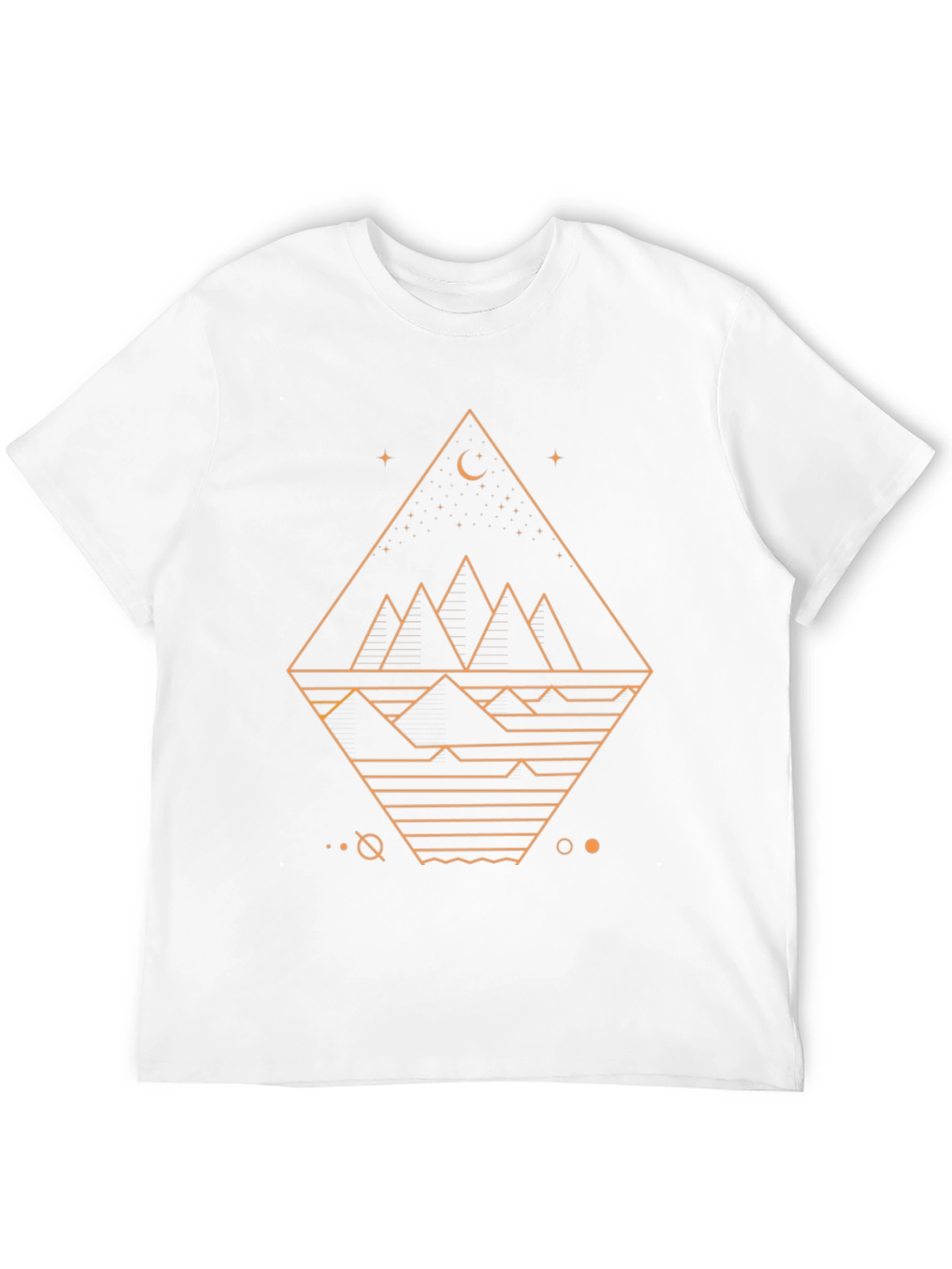 Geometric Mountain Design Black T-Shirt