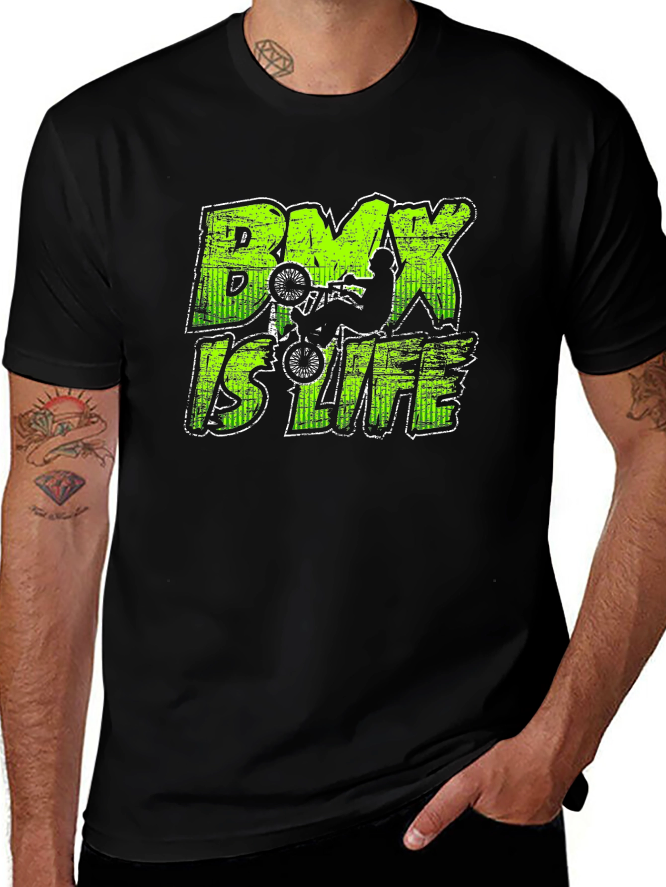 BMX Is Life Graphic Tee - Black Cotton Shirt