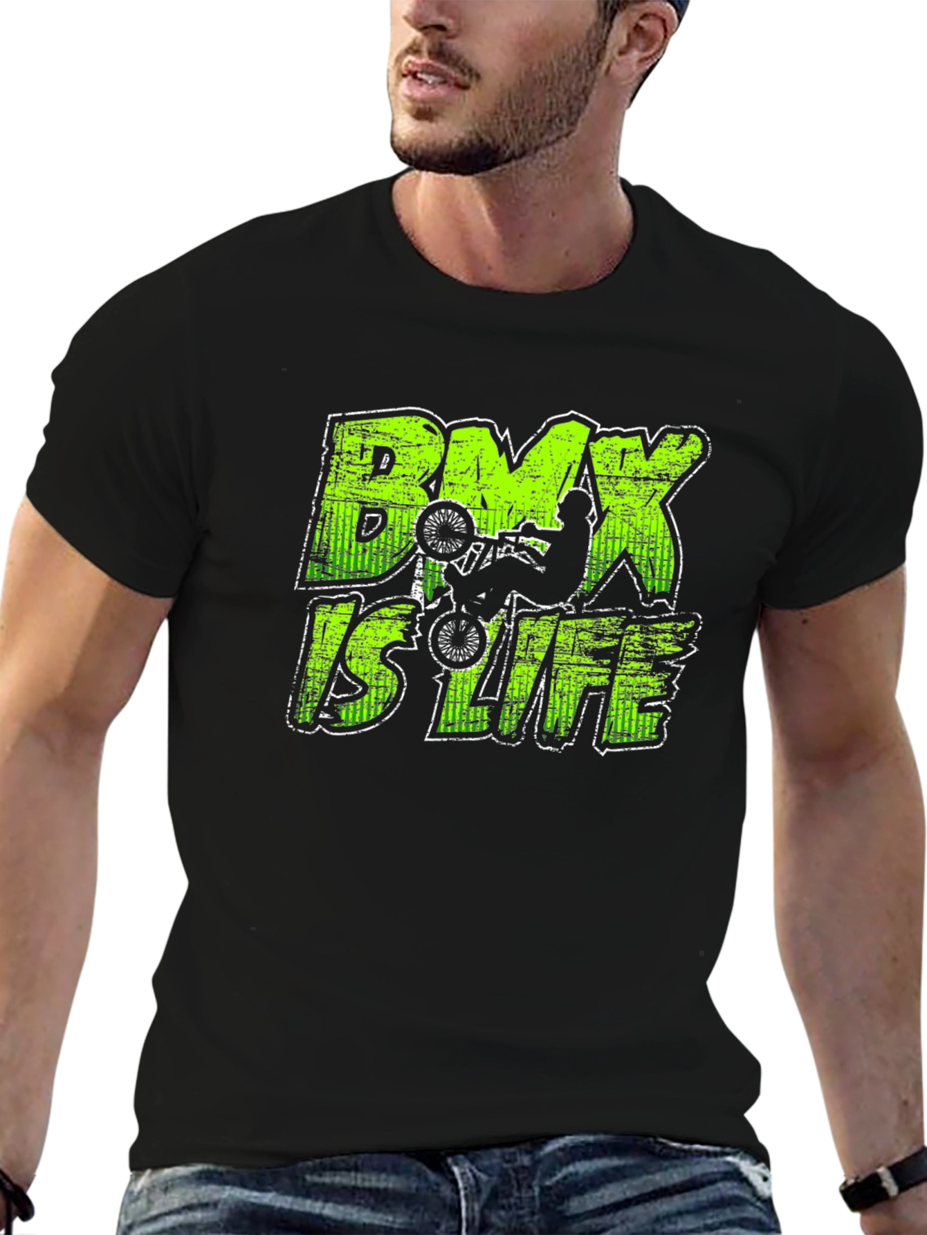 BMX Is Life Graphic Tee - Black Cotton Shirt