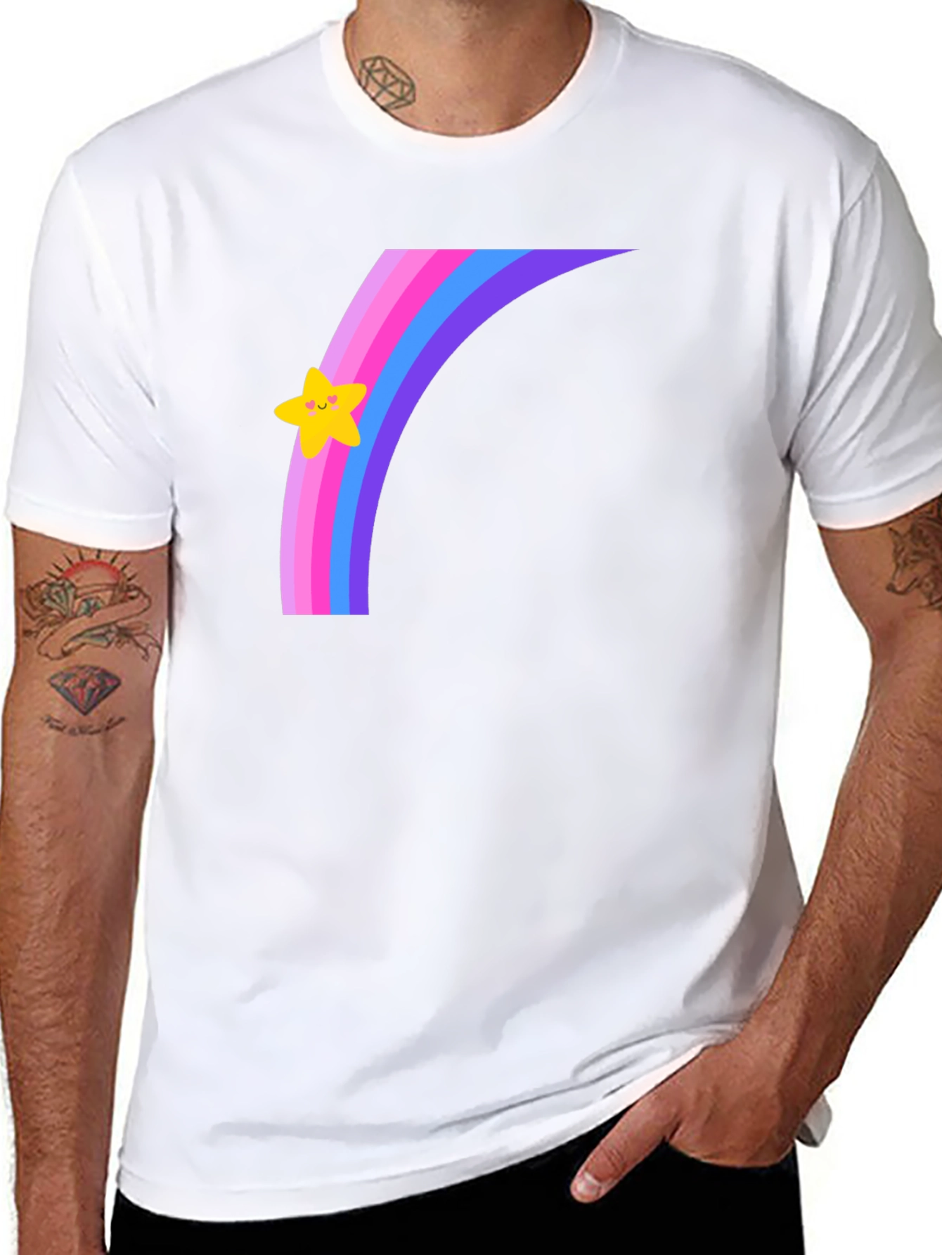 Rainbow Star Graphic Tee - Cute & Fun!