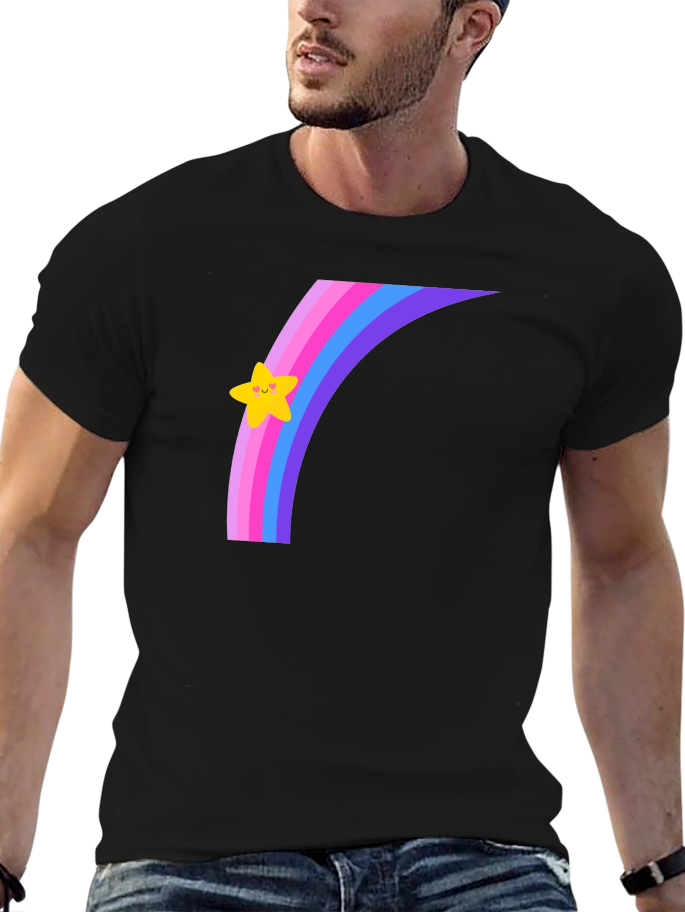 Rainbow Star Graphic Tee - Cute & Fun!