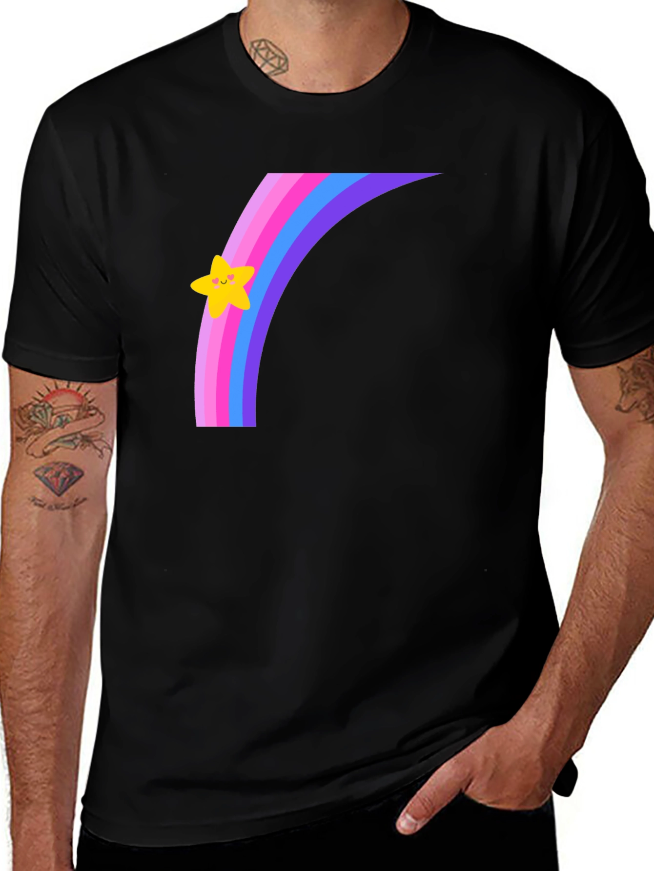 Rainbow Star Graphic Tee - Cute & Fun!