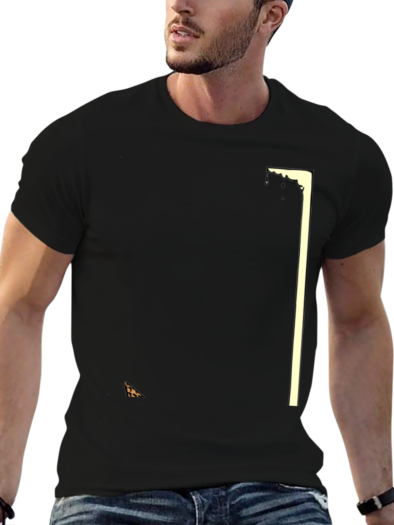 Stylish Black Graphic Tee - Geometric Design