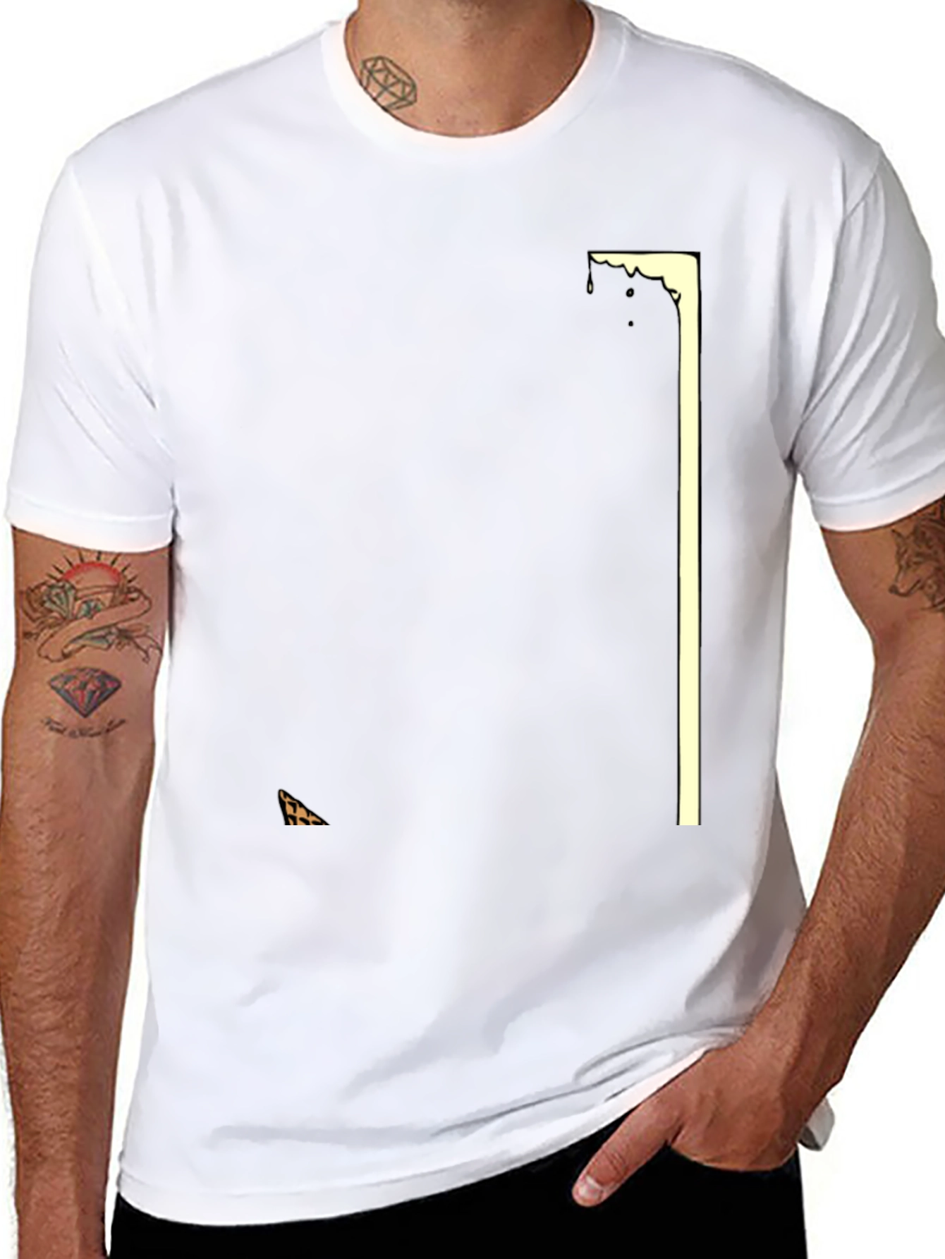 Stylish Black Graphic Tee - Geometric Design