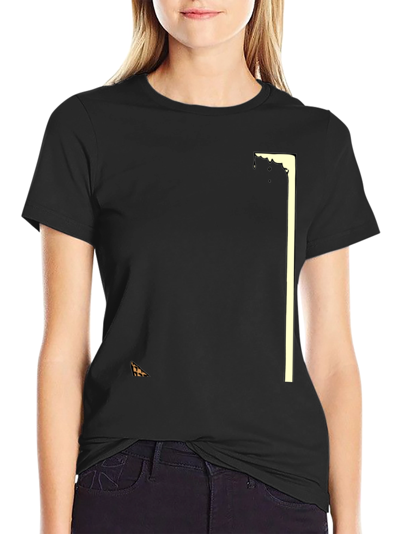 Stylish Black Graphic Tee - Geometric Design