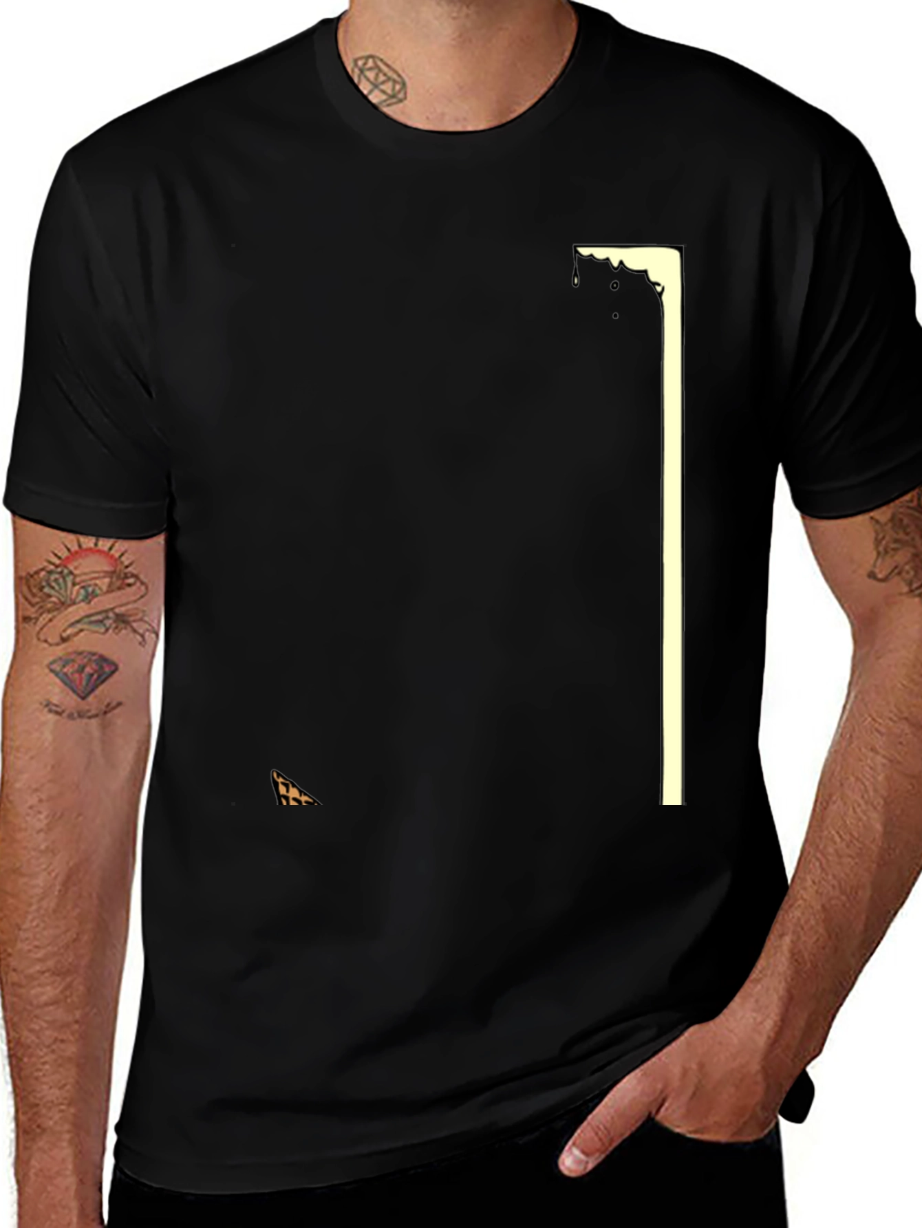 Stylish Black Graphic Tee - Geometric Design