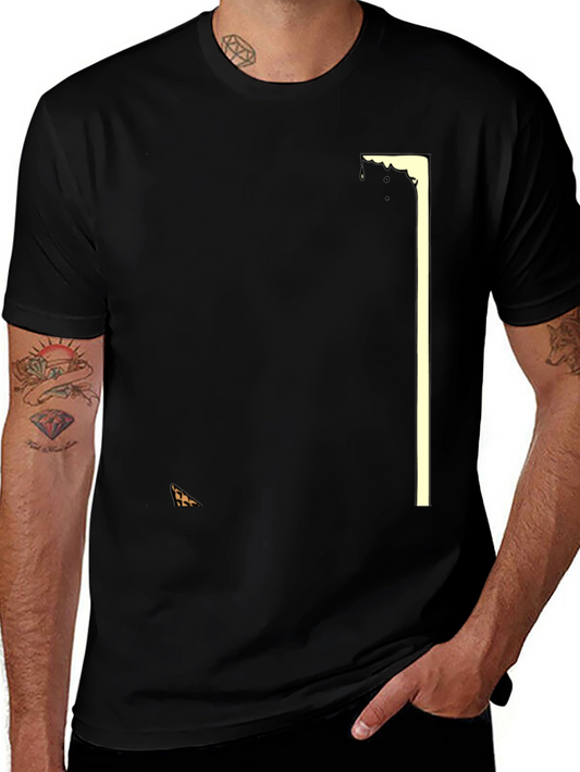 Stylish Black Graphic Tee - Geometric Design