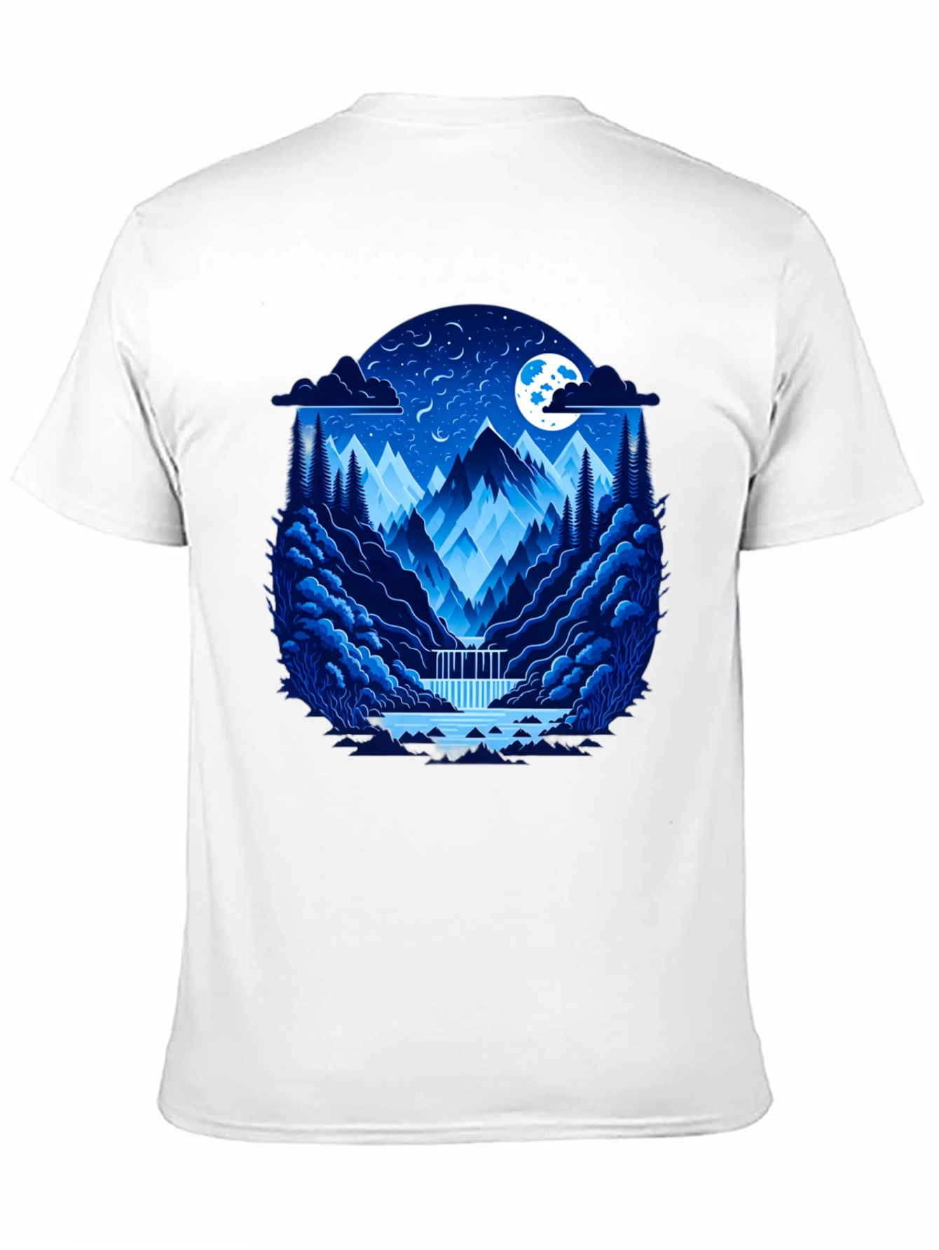 Mountain Nightscape Graphic Tee - Black