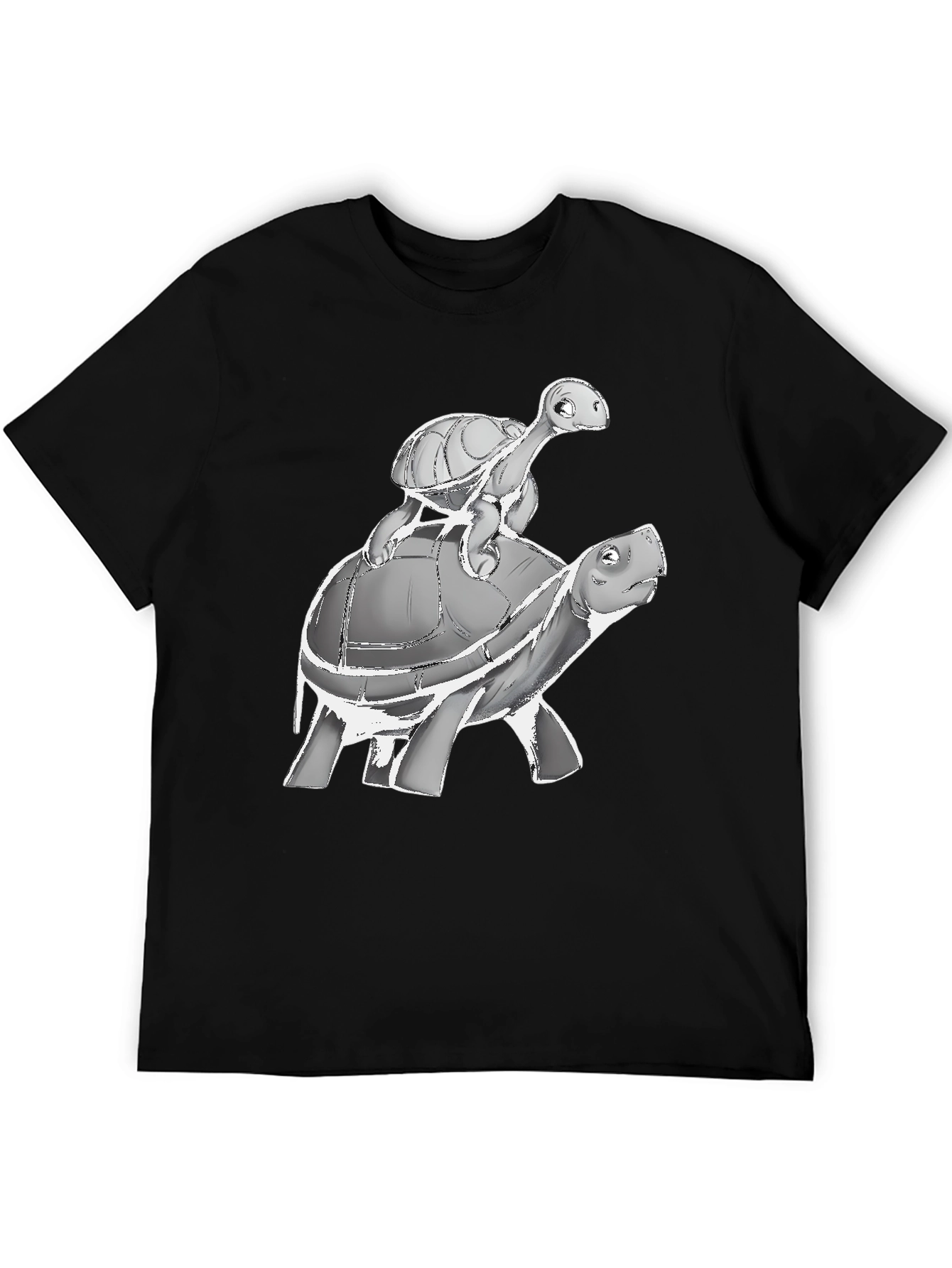 Turtle Stack Graphic Tee - Unique Animal Print