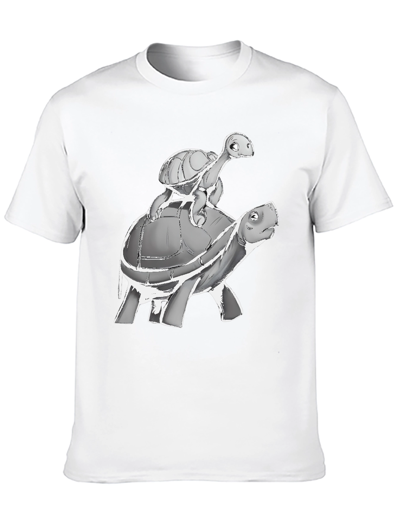 Turtle Stack Graphic Tee - Unique Animal Print