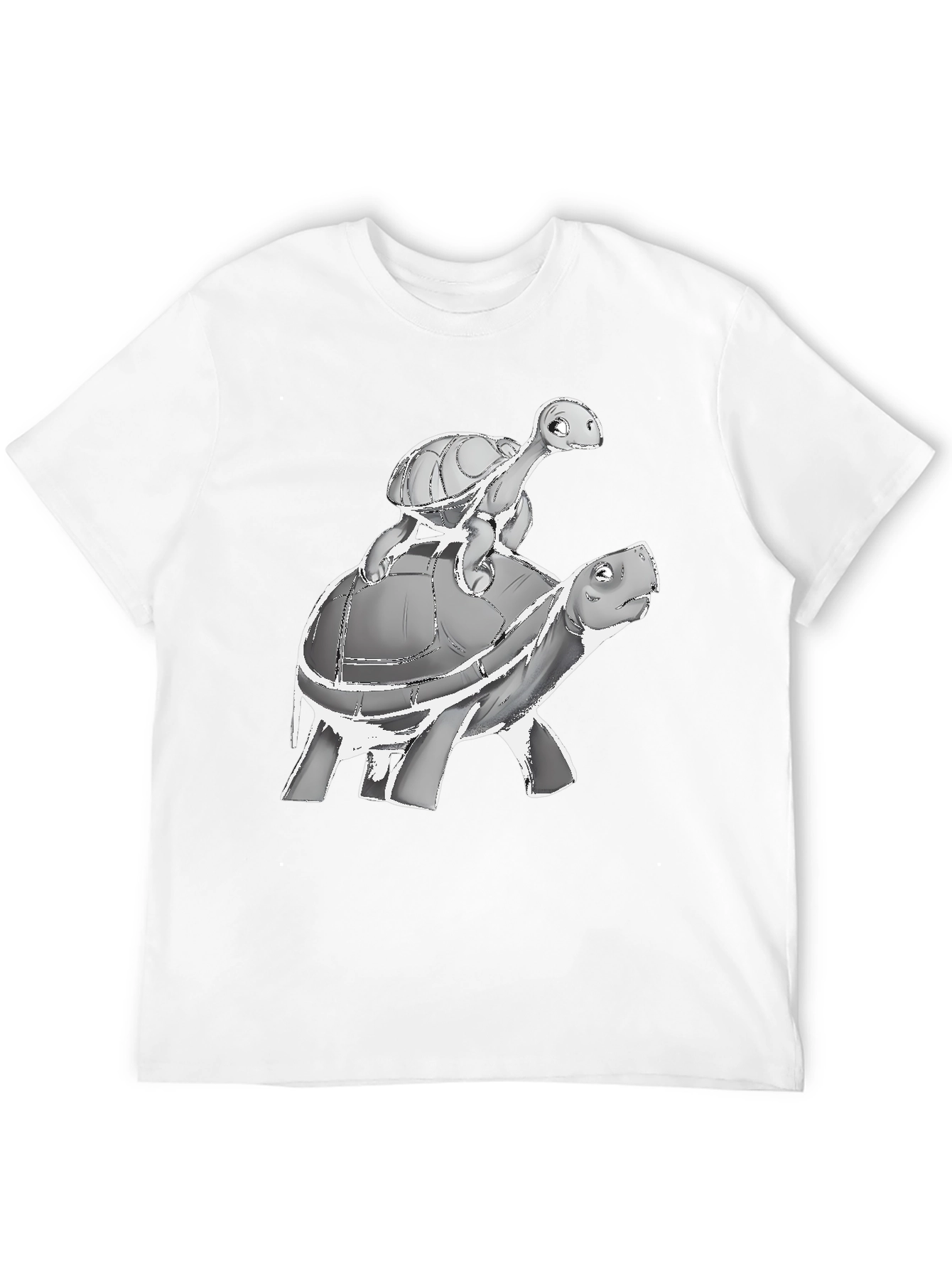 Turtle Stack Graphic Tee - Unique Animal Print