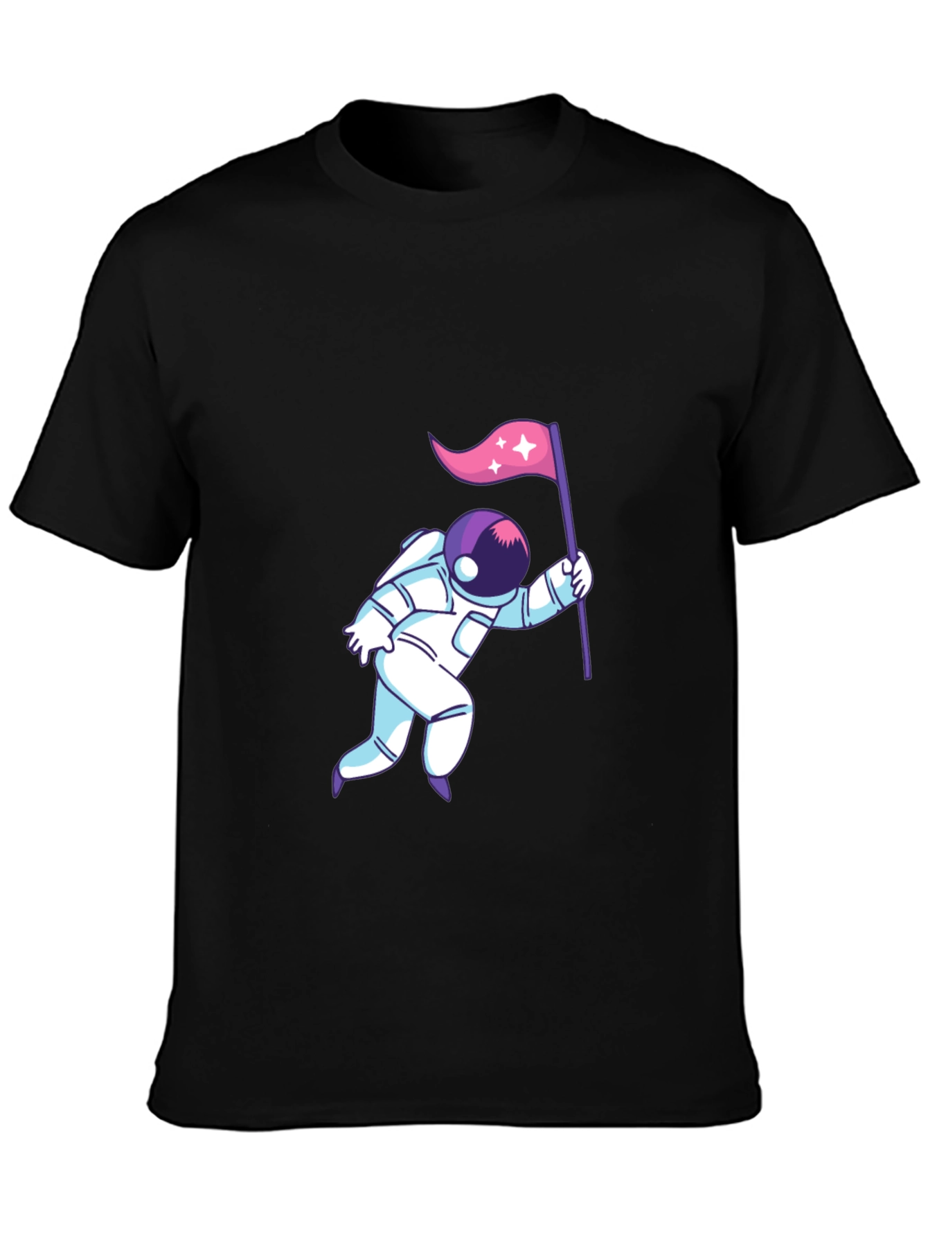 Astronaut Flag Graphic T-Shirt - Space Lover Tee