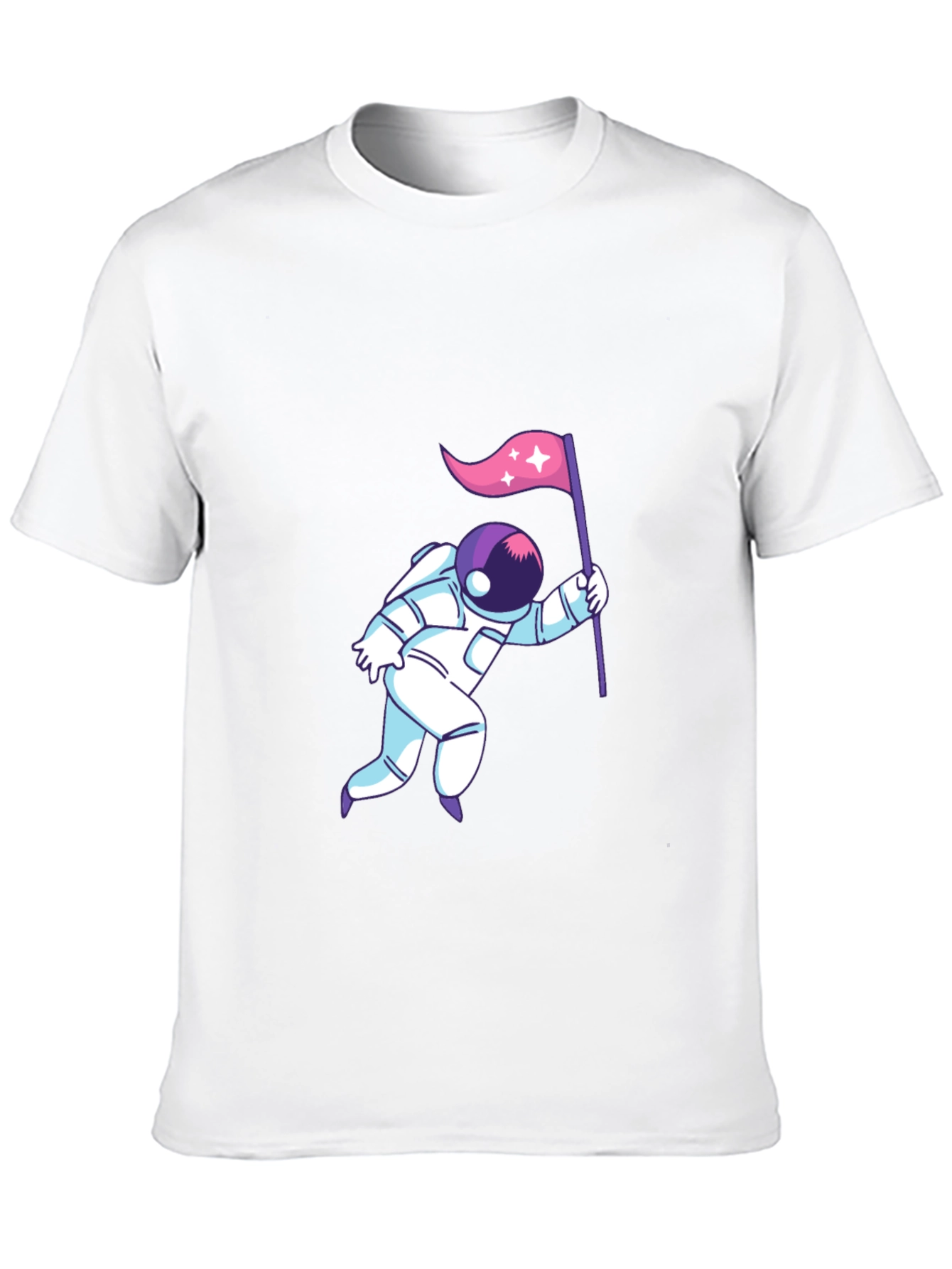 Astronaut Flag Graphic T-Shirt - Space Lover Tee