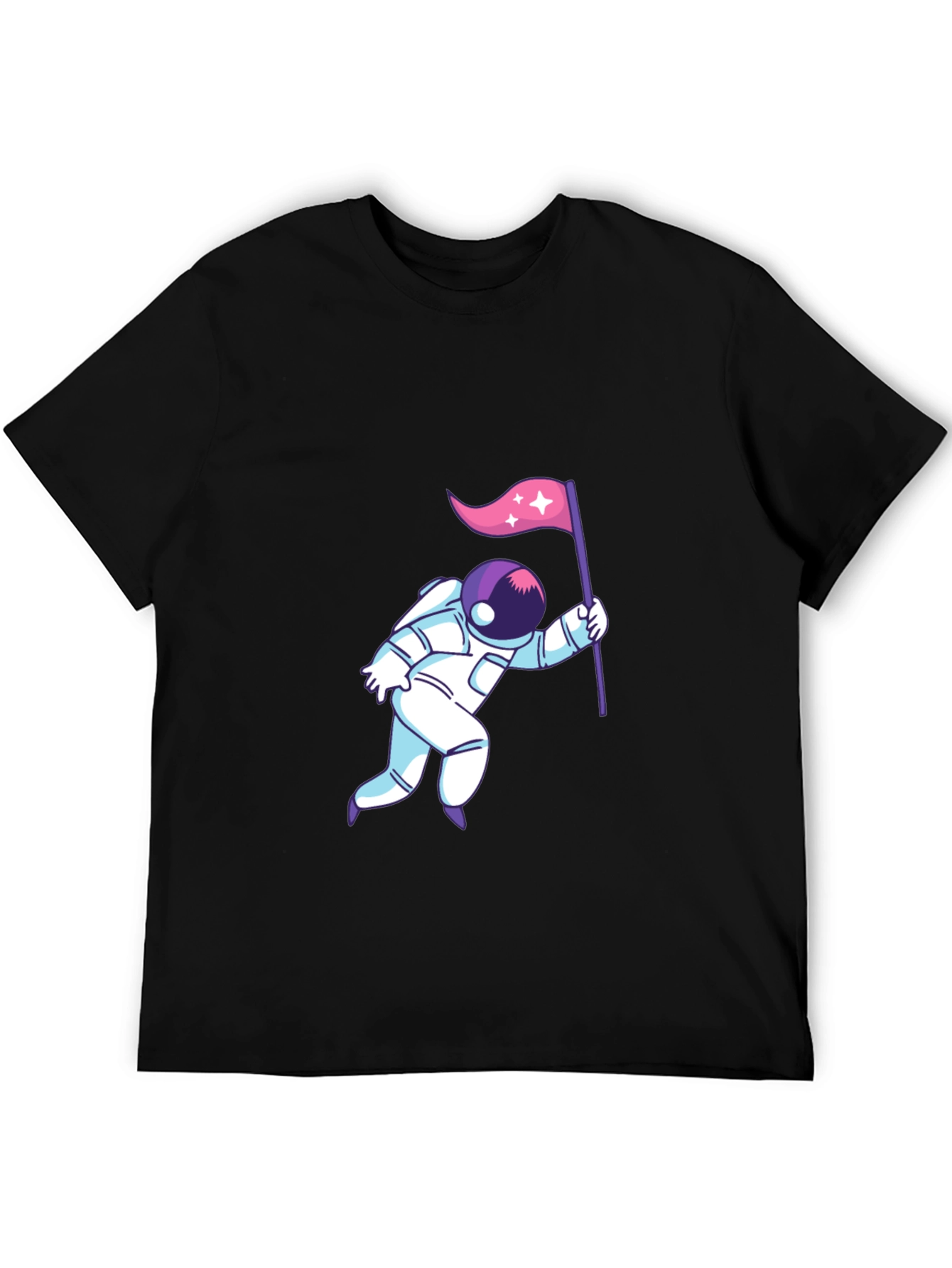 Astronaut Flag Graphic T-Shirt - Space Lover Tee