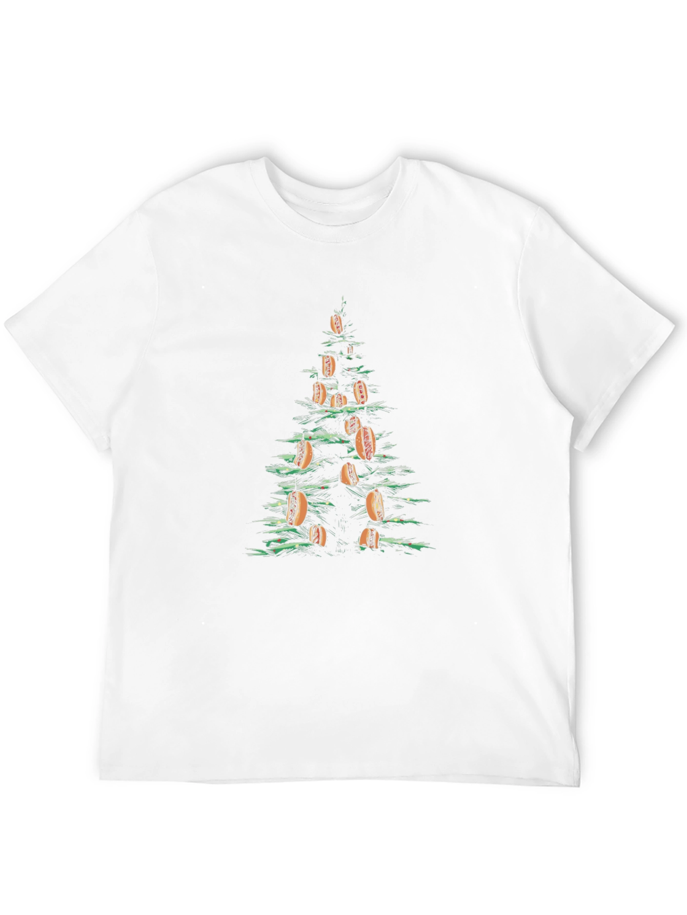 Hot Dog Christmas Tree Graphic Tee