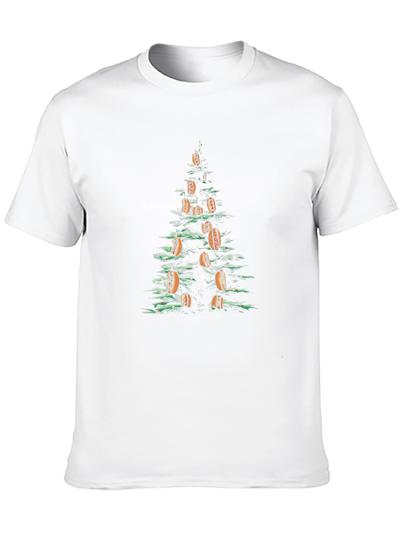 Hot Dog Christmas Tree Graphic Tee