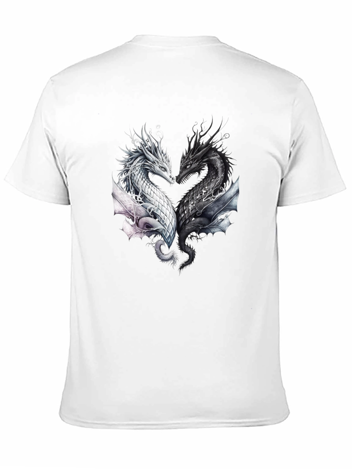 Yin Yang Dragons Black T-Shirt