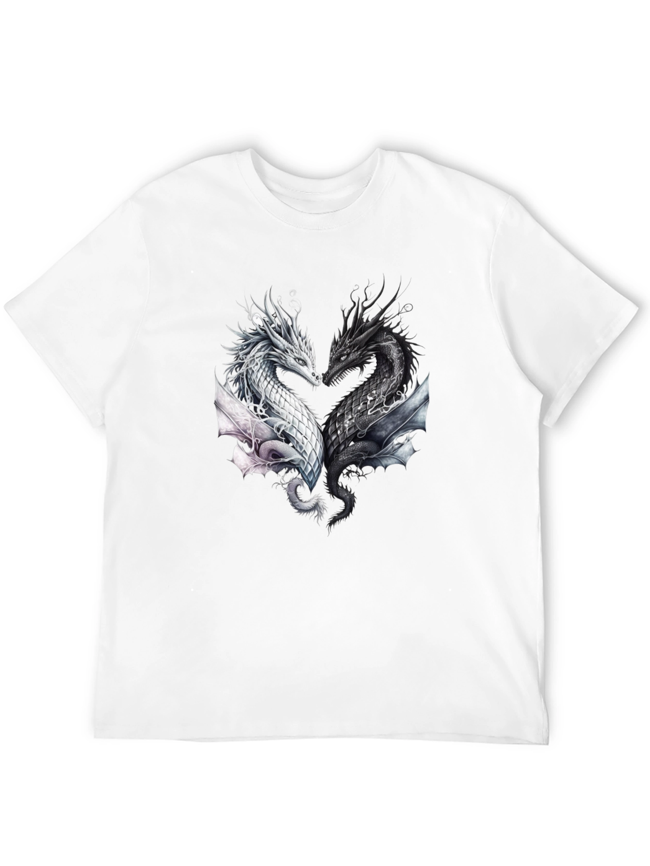 Yin Yang Dragons Black T-Shirt