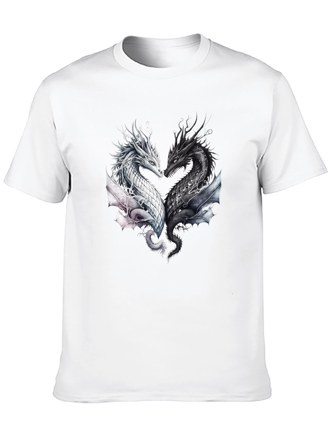 Yin Yang Dragons Black T-Shirt