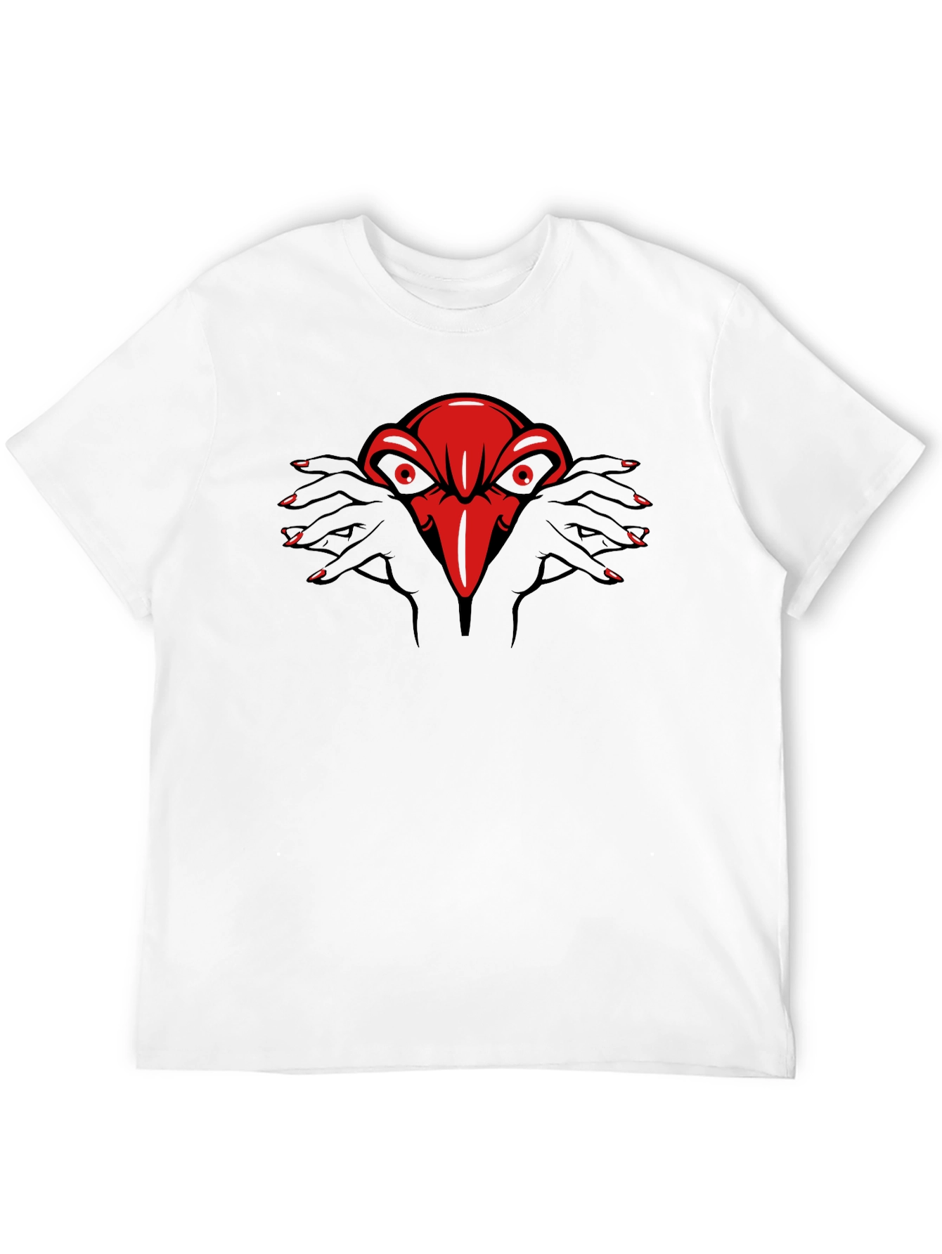 Red Raven Hands Graphic Black Tee