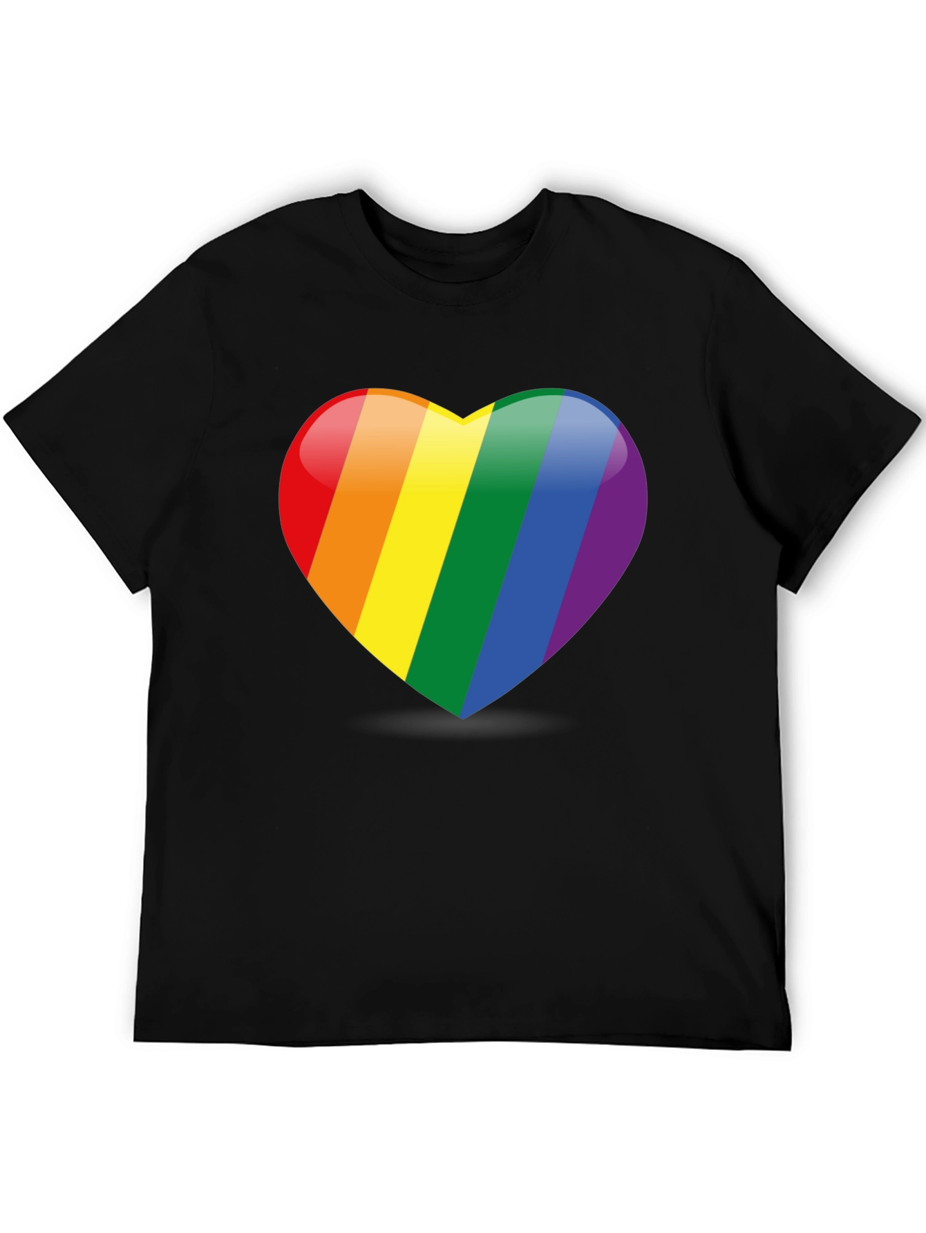 Rainbow Heart Graphic Tee - Pride Love T-Shirt