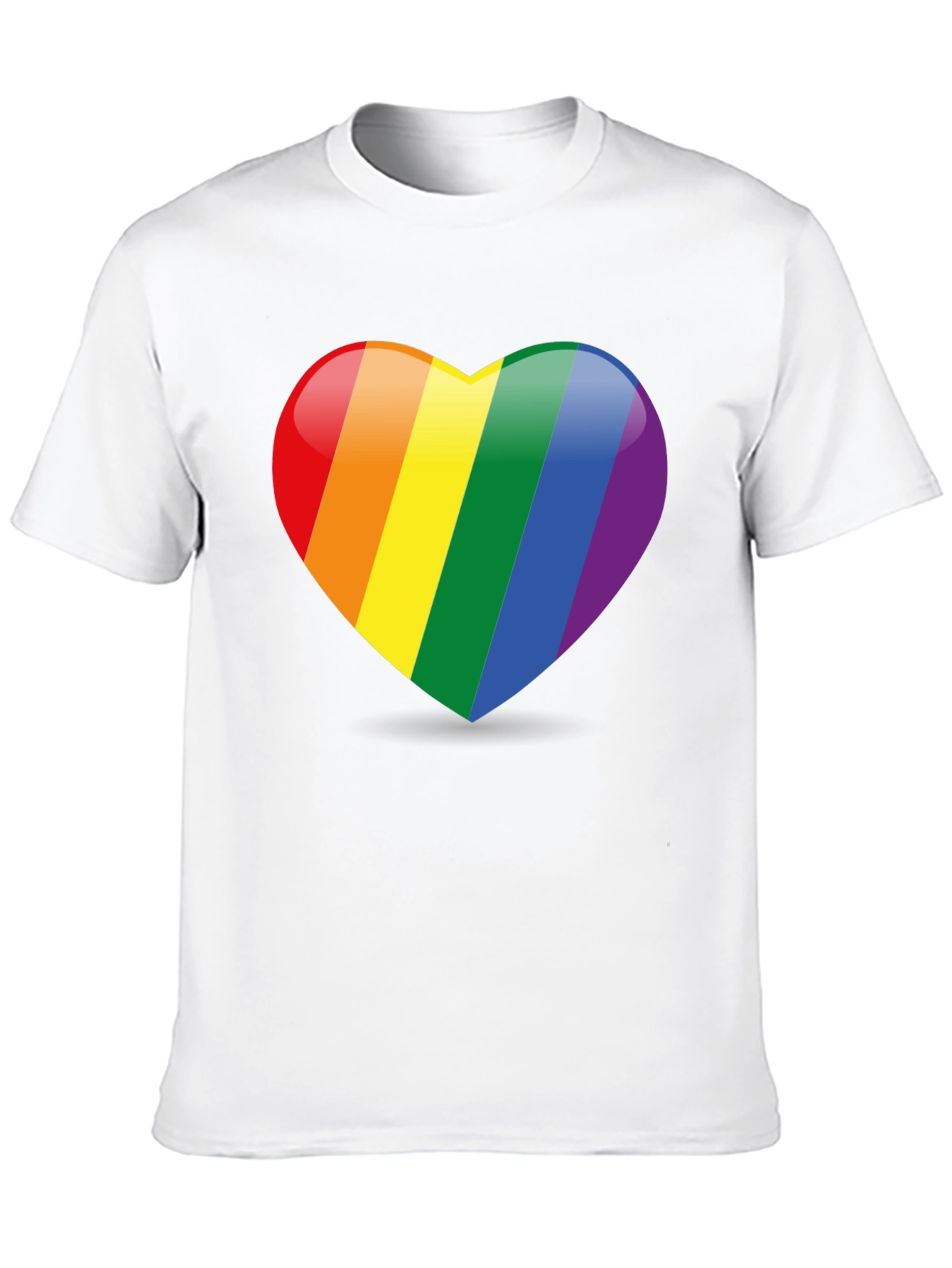 Rainbow Heart Graphic Tee - Pride Love T-Shirt