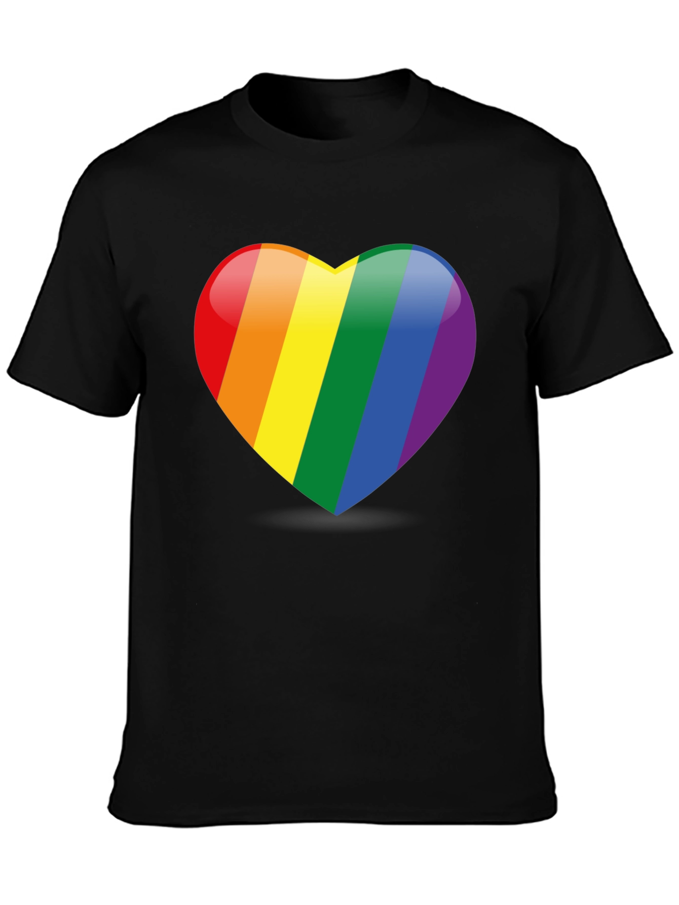 Rainbow Heart Graphic Tee - Pride Love T-Shirt