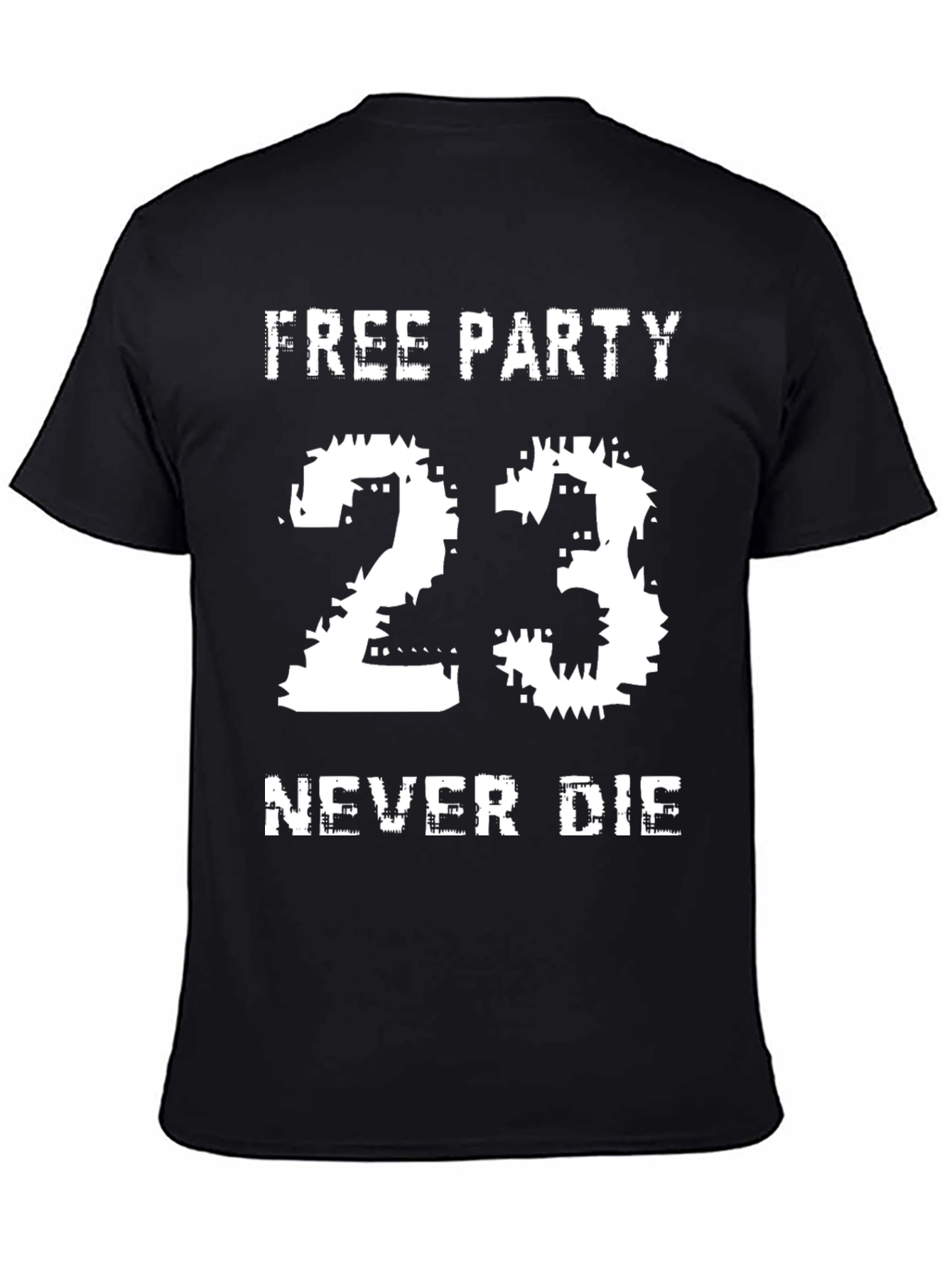 Free Party 23 Never Die Black Graphic Tee