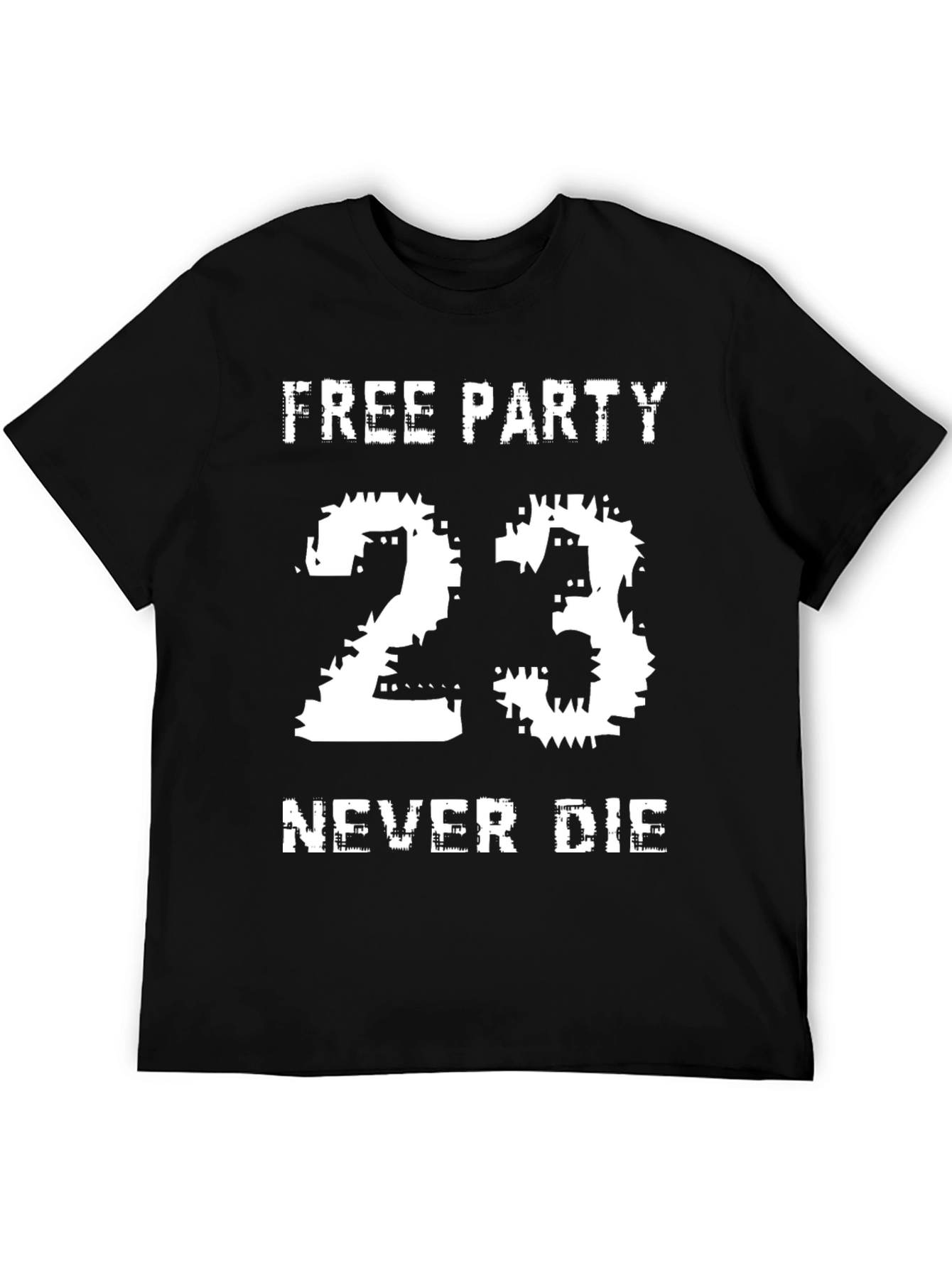 Free Party 23 Never Die Black Graphic Tee