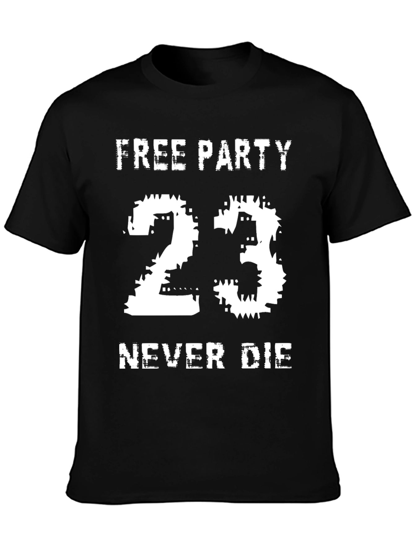 Free Party 23 Never Die Black Graphic Tee