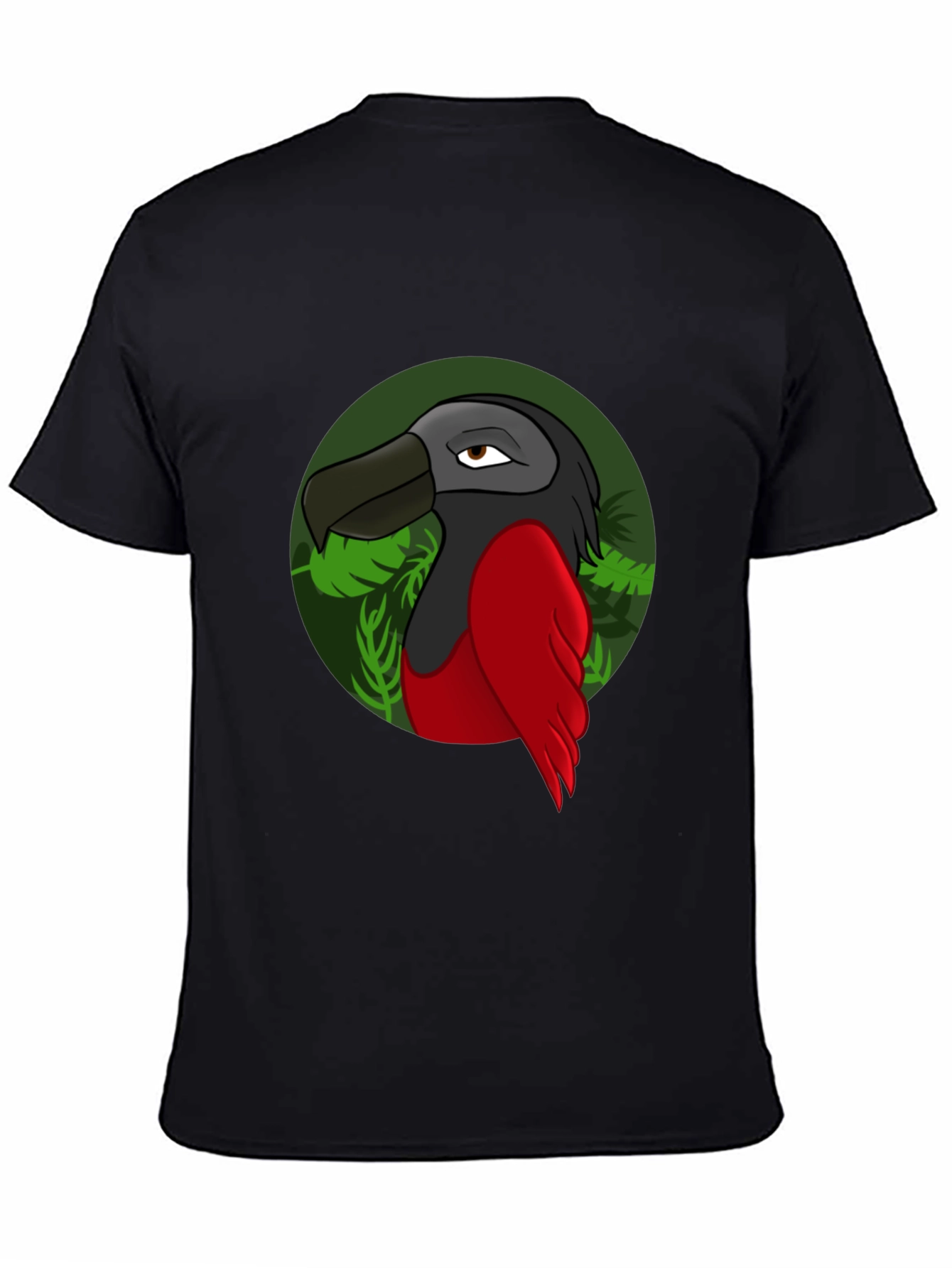 Cartoon Bird Graphic T-Shirt - Black