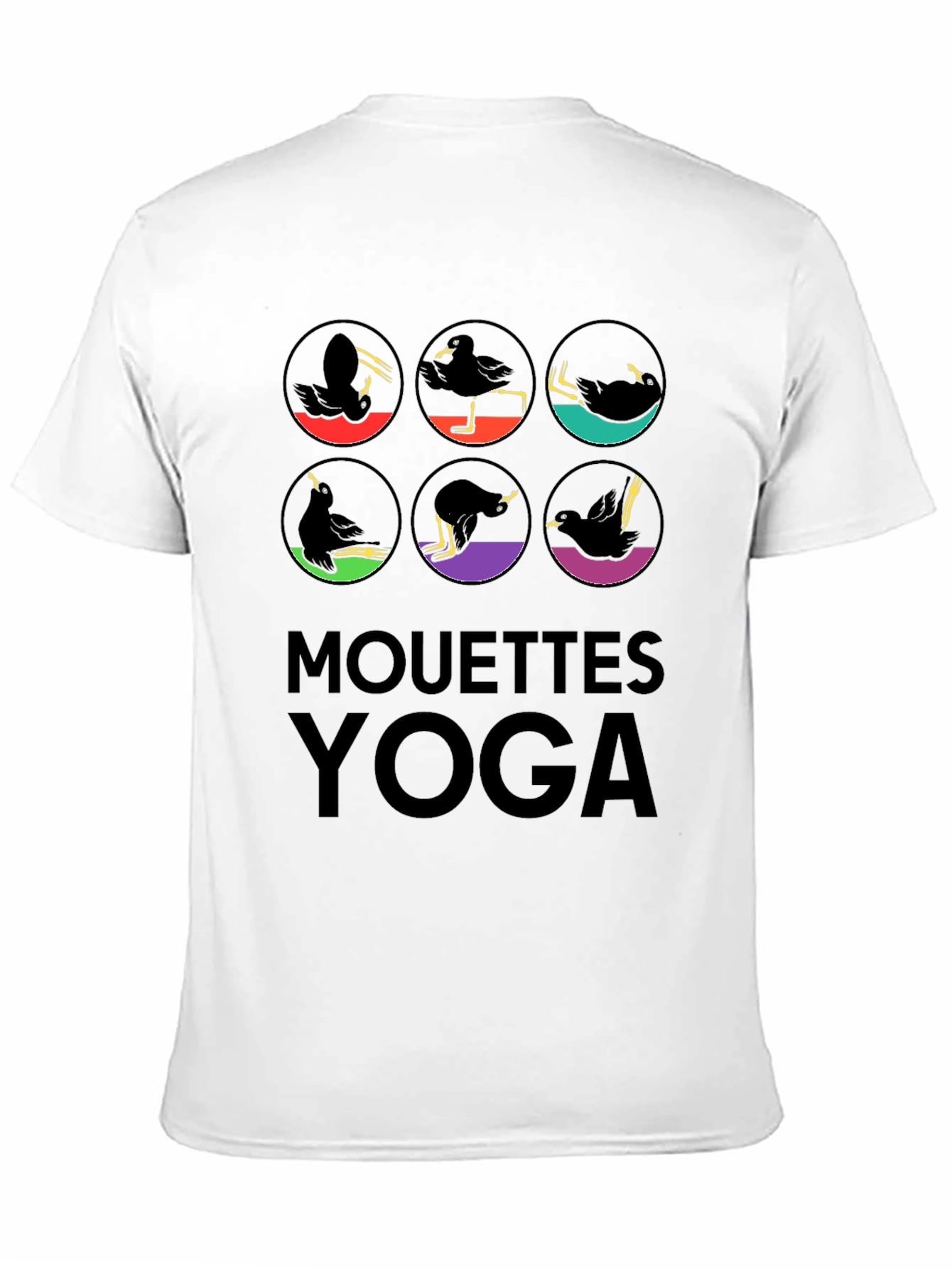 Mouettes Yoga Graphic Tee - Unisex Black T-Shirt