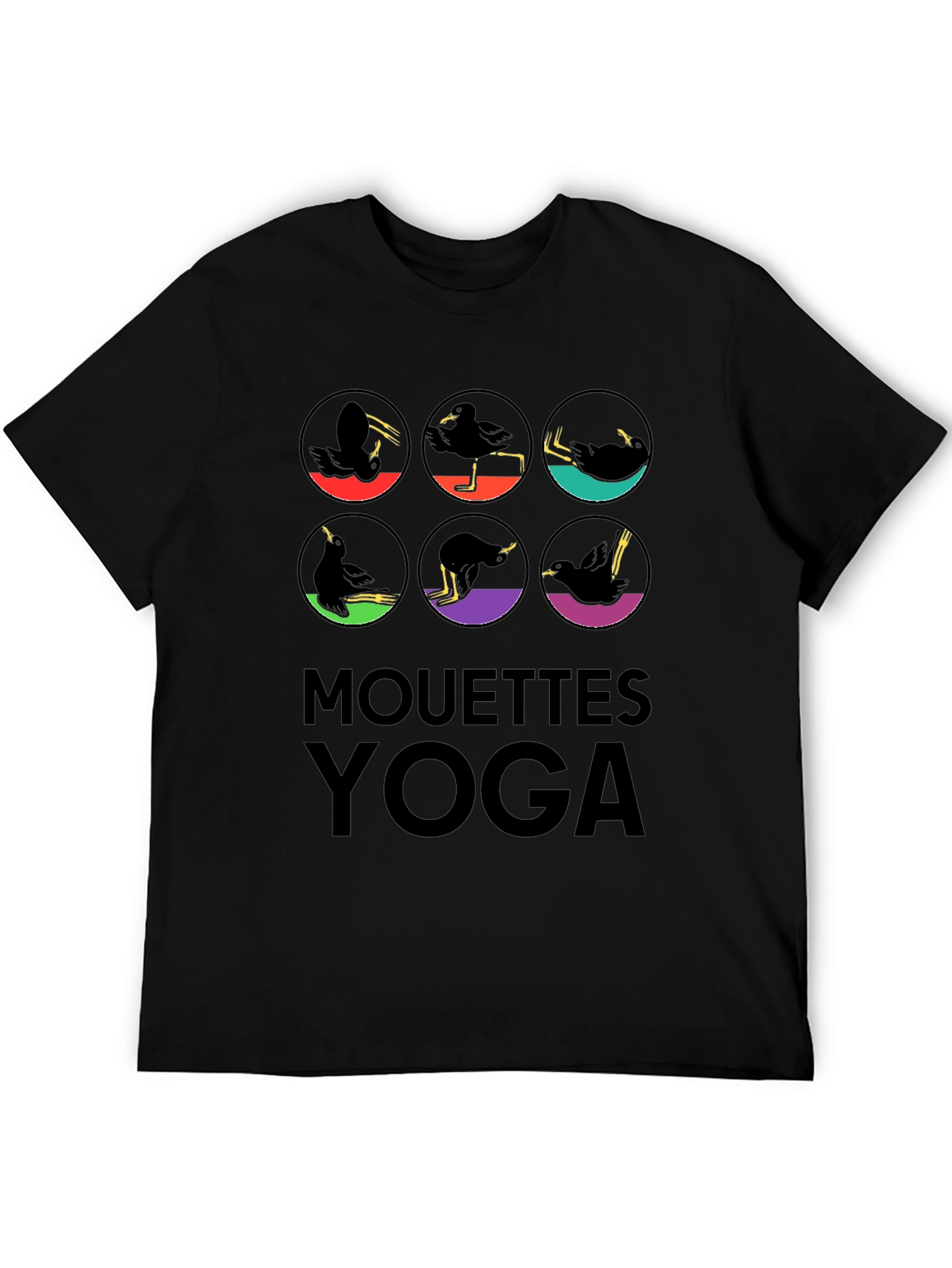 Mouettes Yoga Graphic Tee - Unisex Black T-Shirt