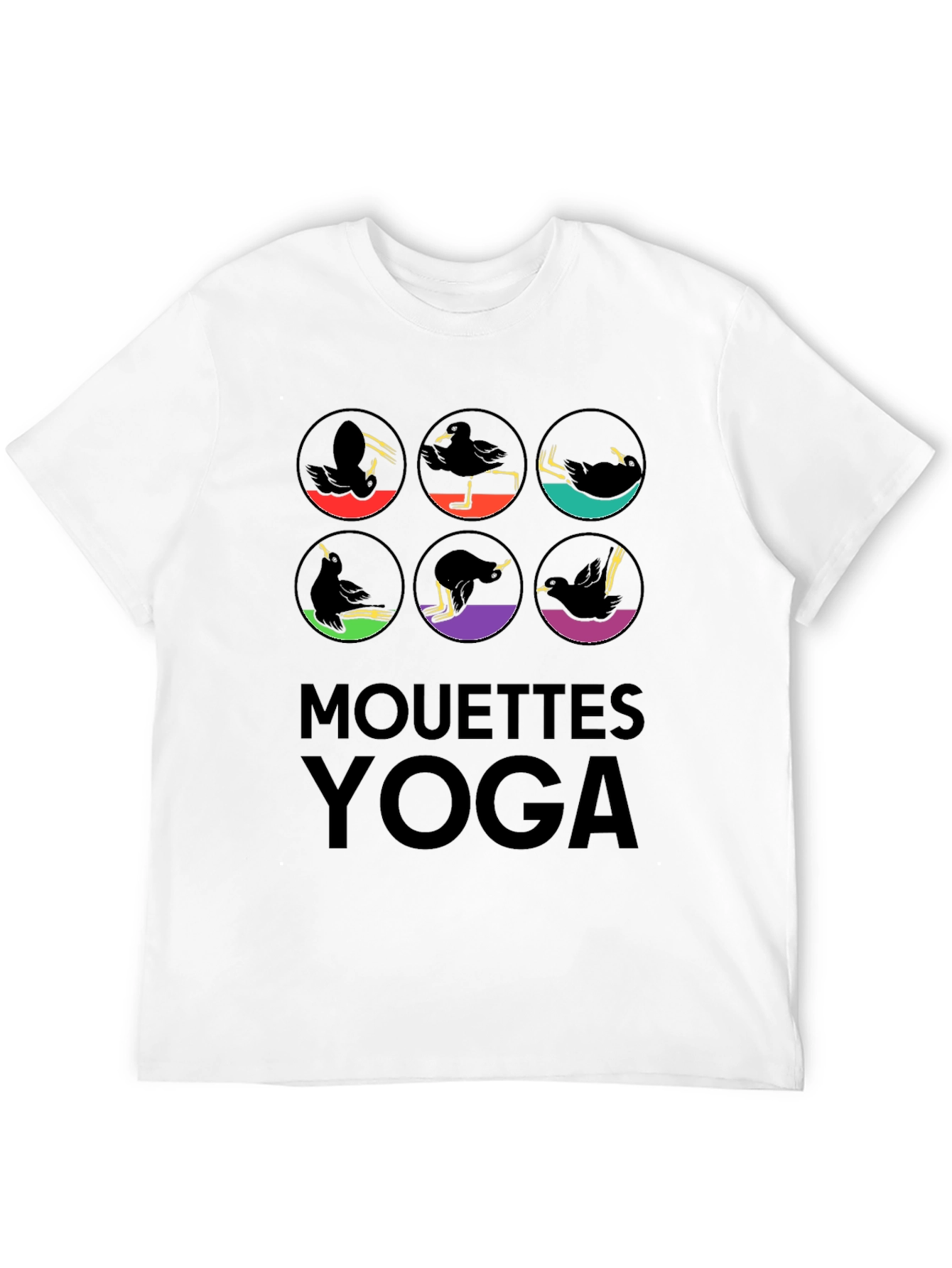 Mouettes Yoga Graphic Tee - Unisex Black T-Shirt