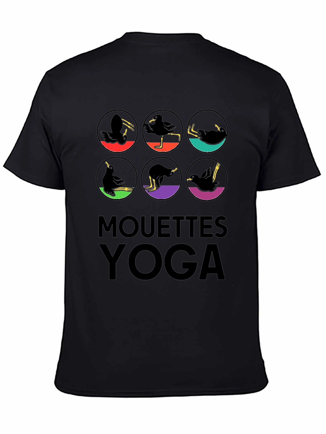 Mouettes Yoga Graphic Tee - Unisex Black T-Shirt