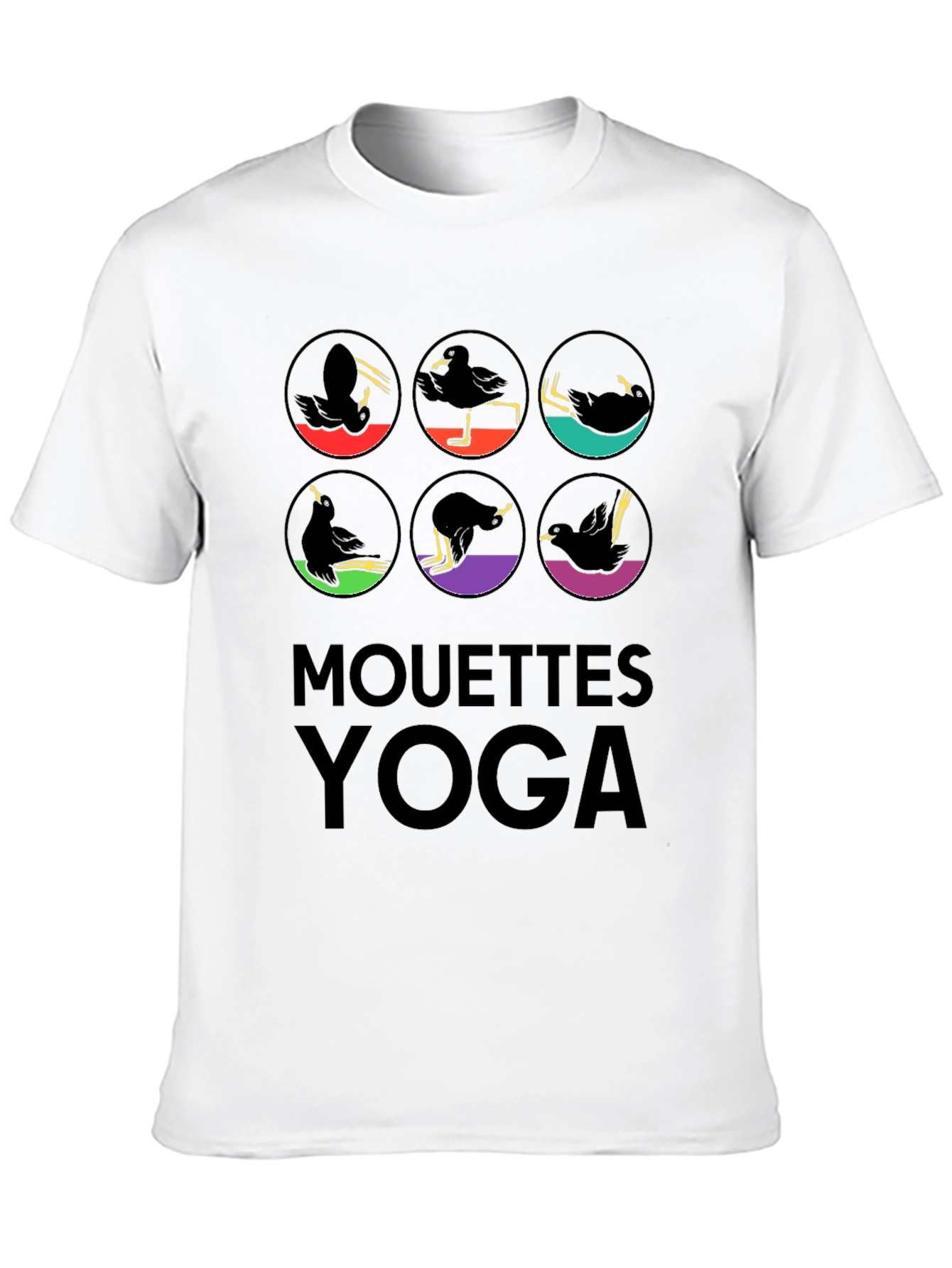 Mouettes Yoga Graphic Tee - Unisex Black T-Shirt
