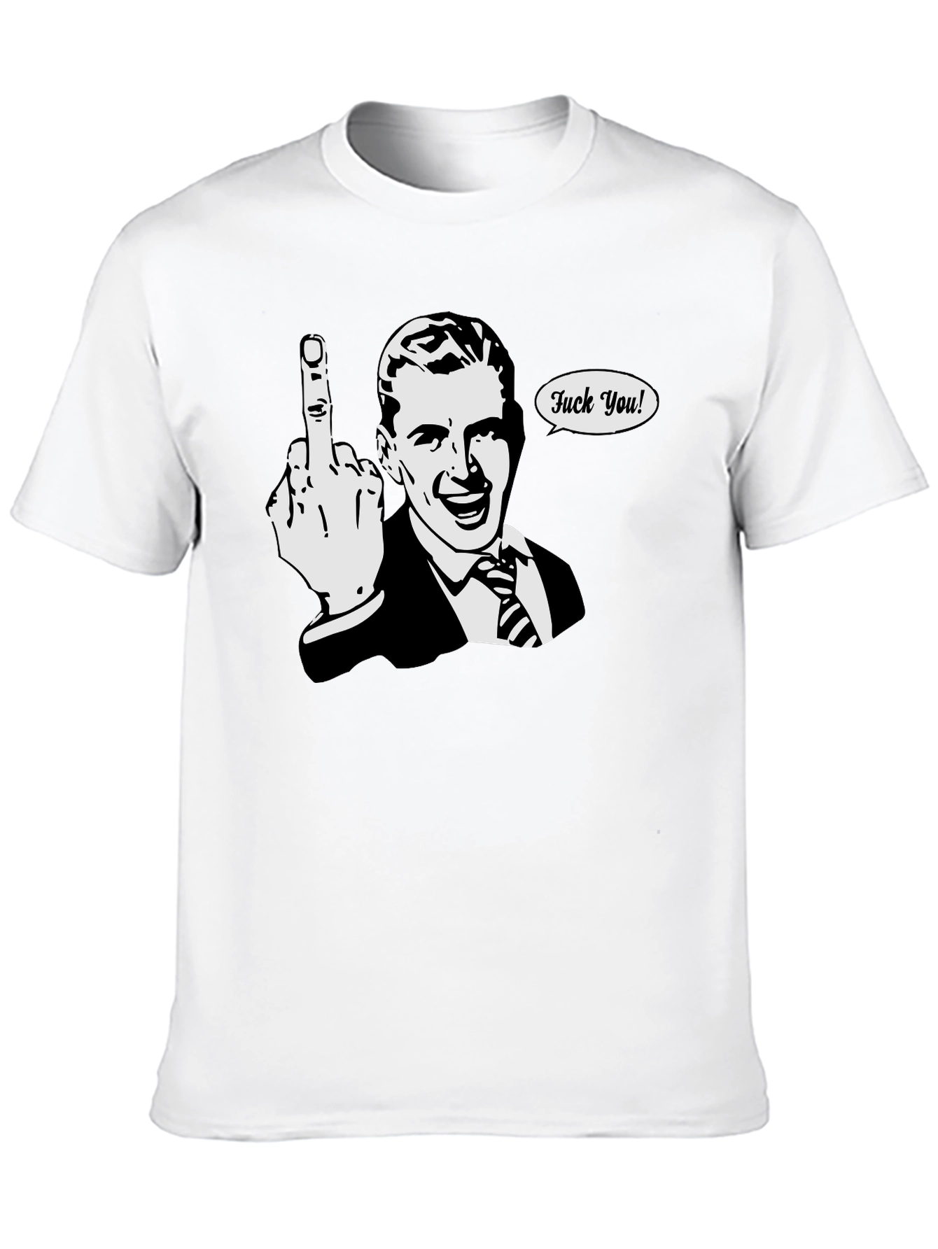 Funny Retro Middle Finger T-Shirt - Black