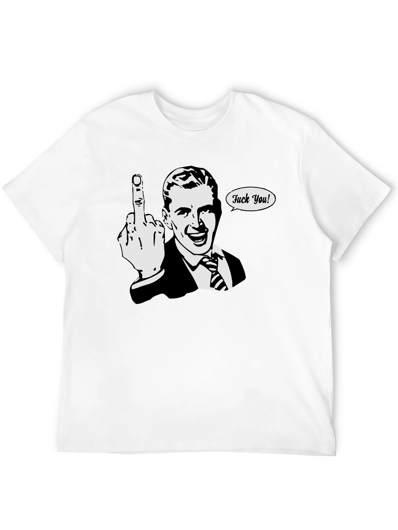 Funny Retro Middle Finger T-Shirt - Black