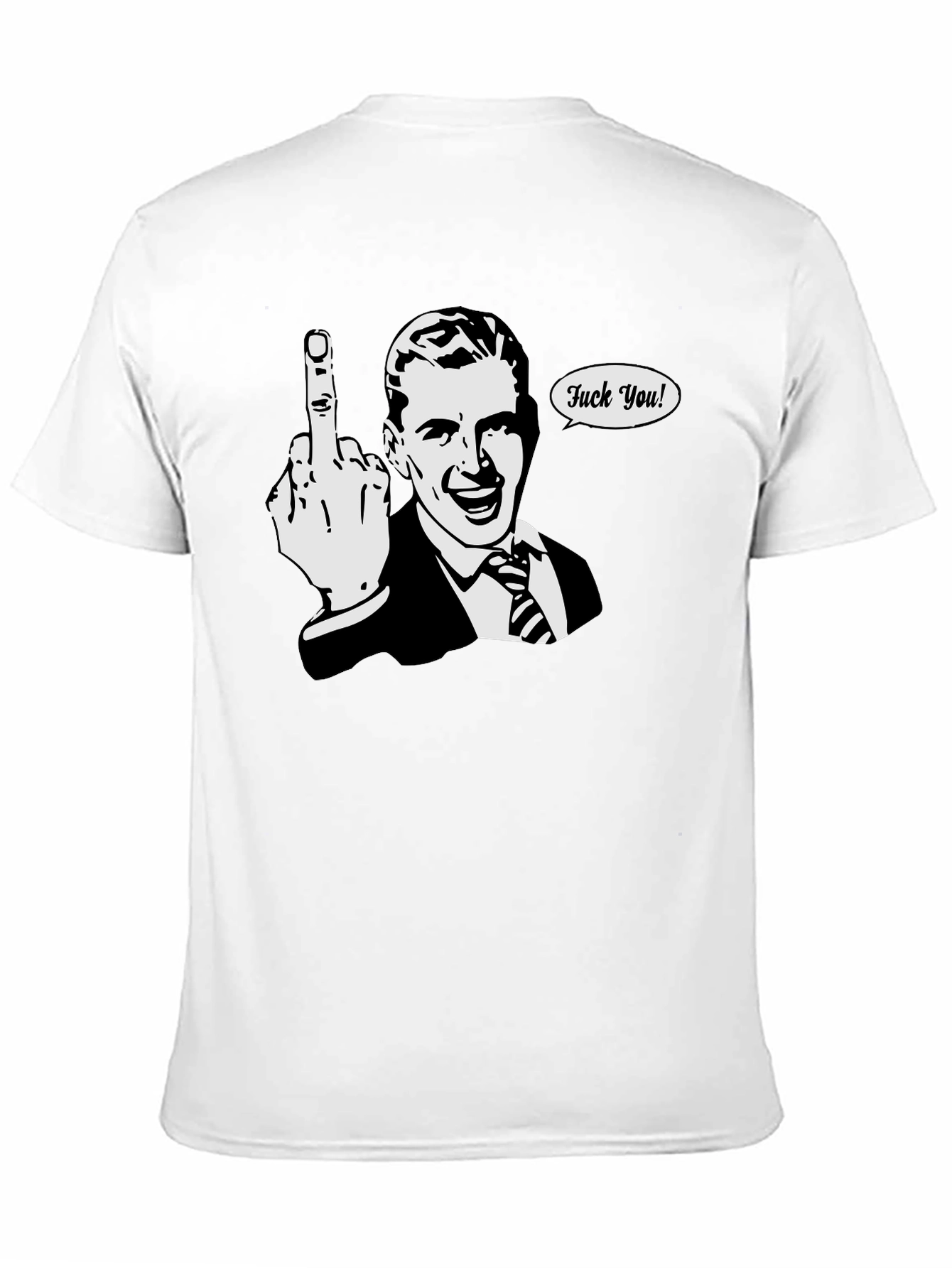 Funny Retro Middle Finger T-Shirt - Black