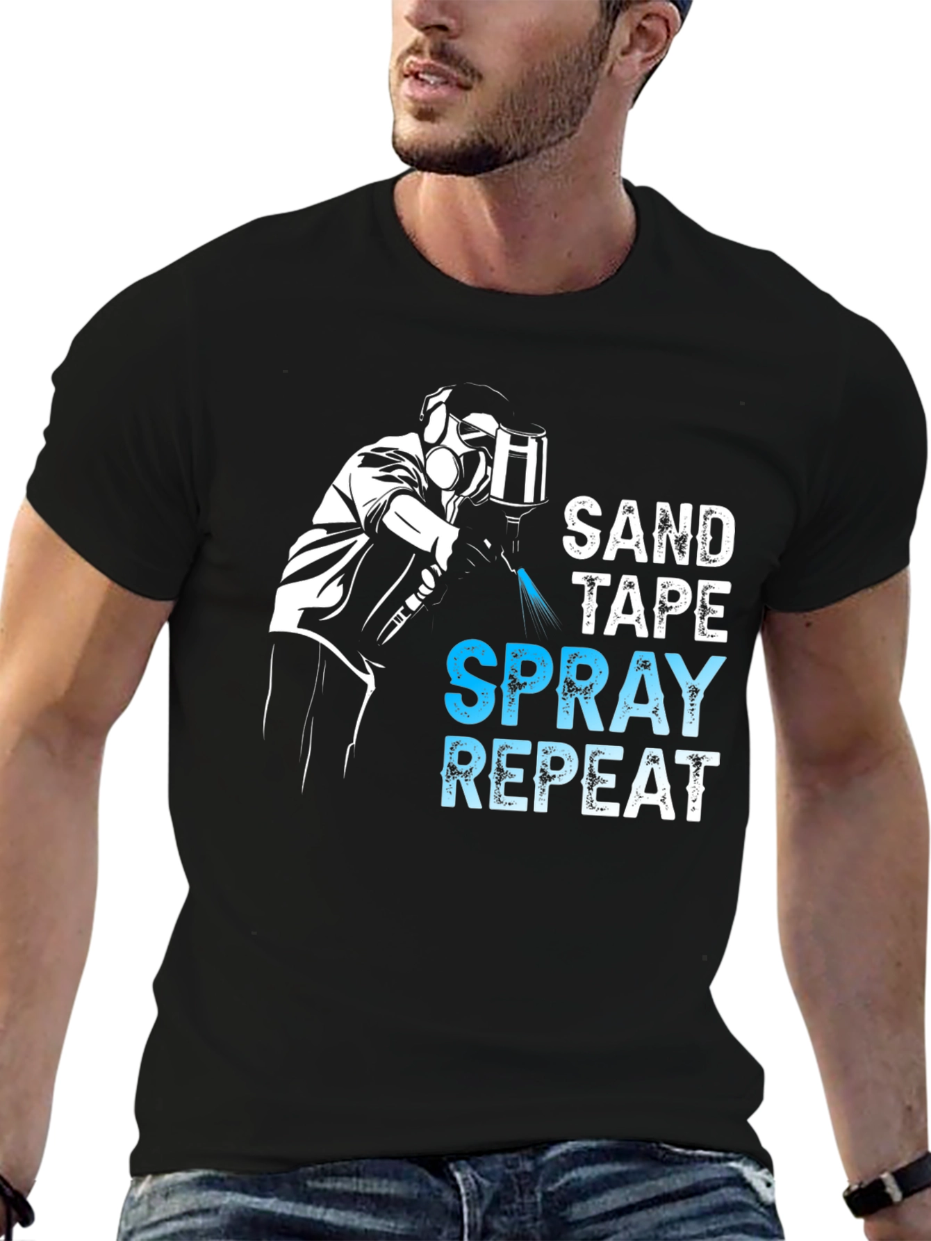 Sand Tape Spray Repeat T-Shirt - Auto Body