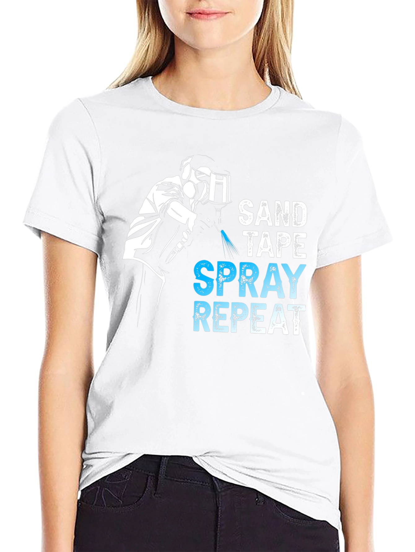 Sand Tape Spray Repeat T-Shirt - Auto Body